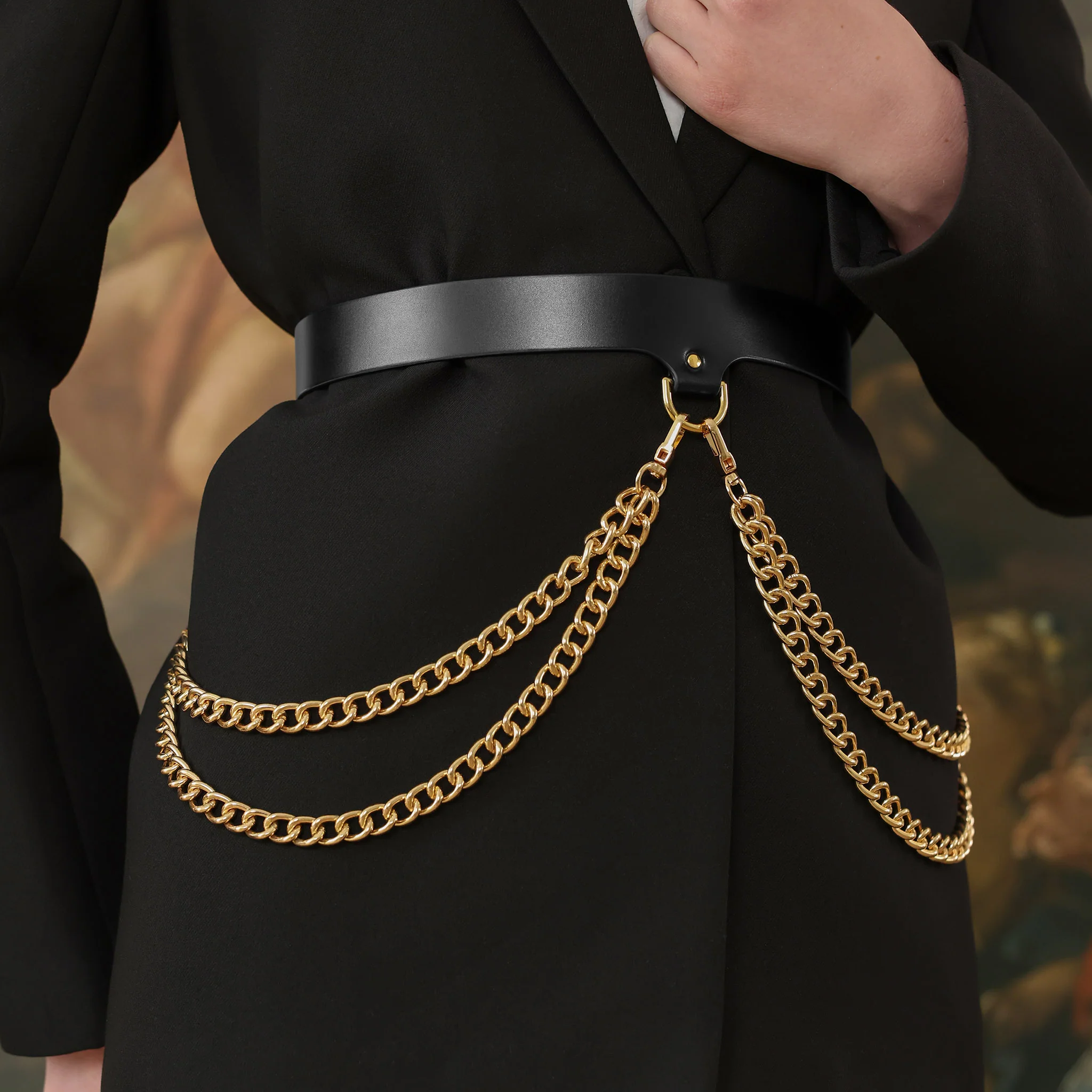 Black Neris Chained Belt - Image 4