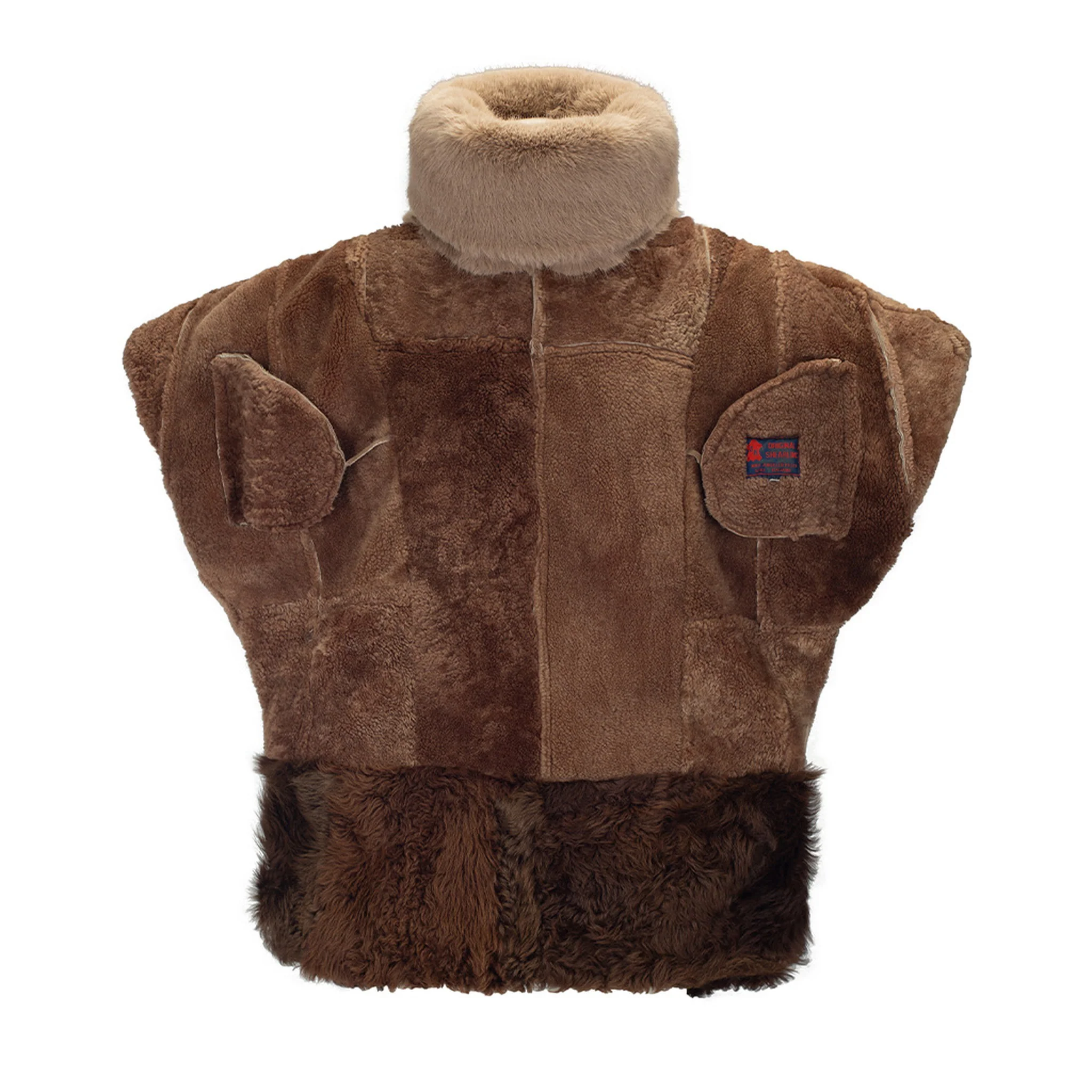 Brown & Mint Reversible Faux Fur Jacket