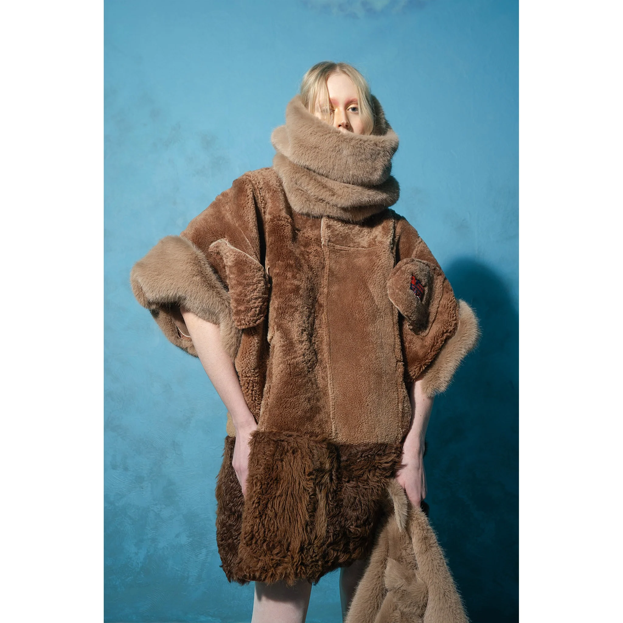 Brown & Mint Reversible Faux Fur Jacket - Image 2