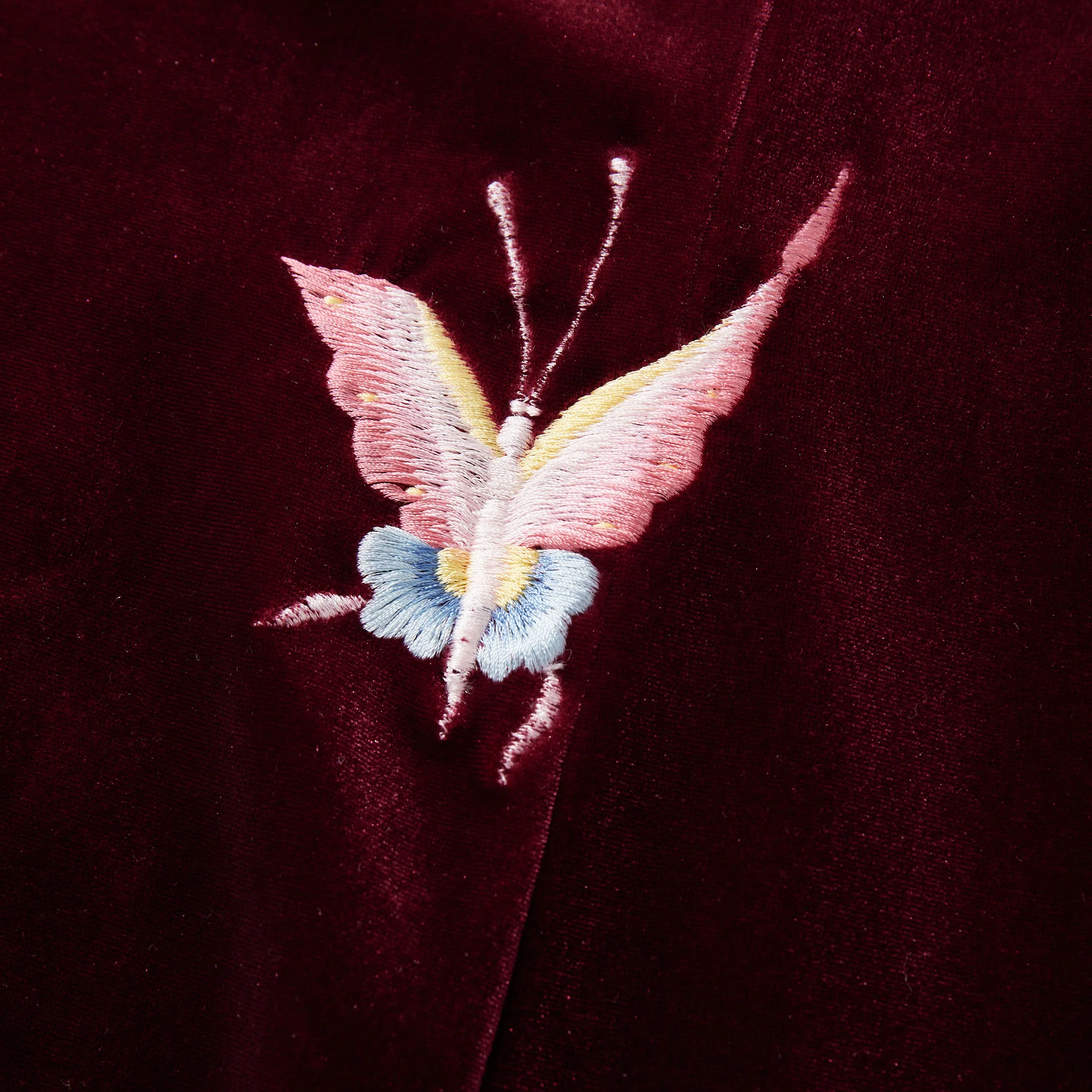 Burgundy Halter-Neck Butterfly Qipao - Image 7