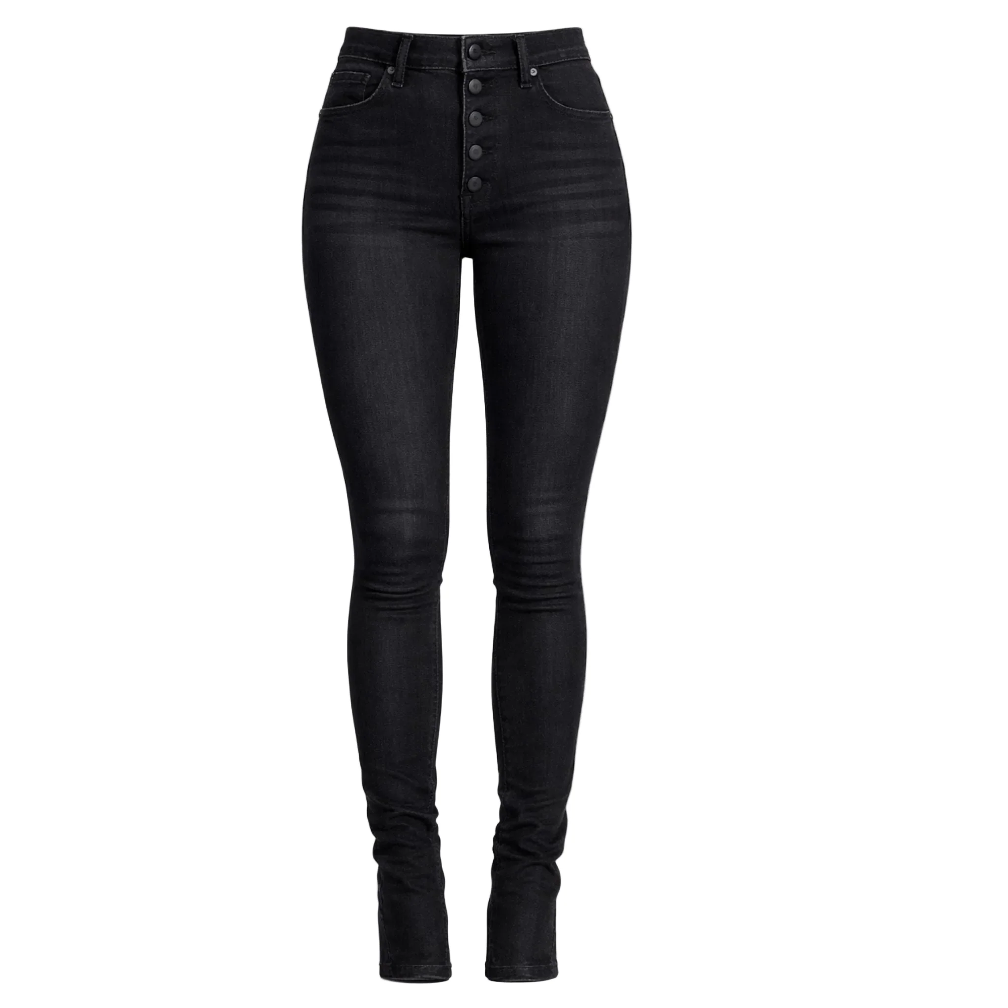 Button Fly Skinny Jeans