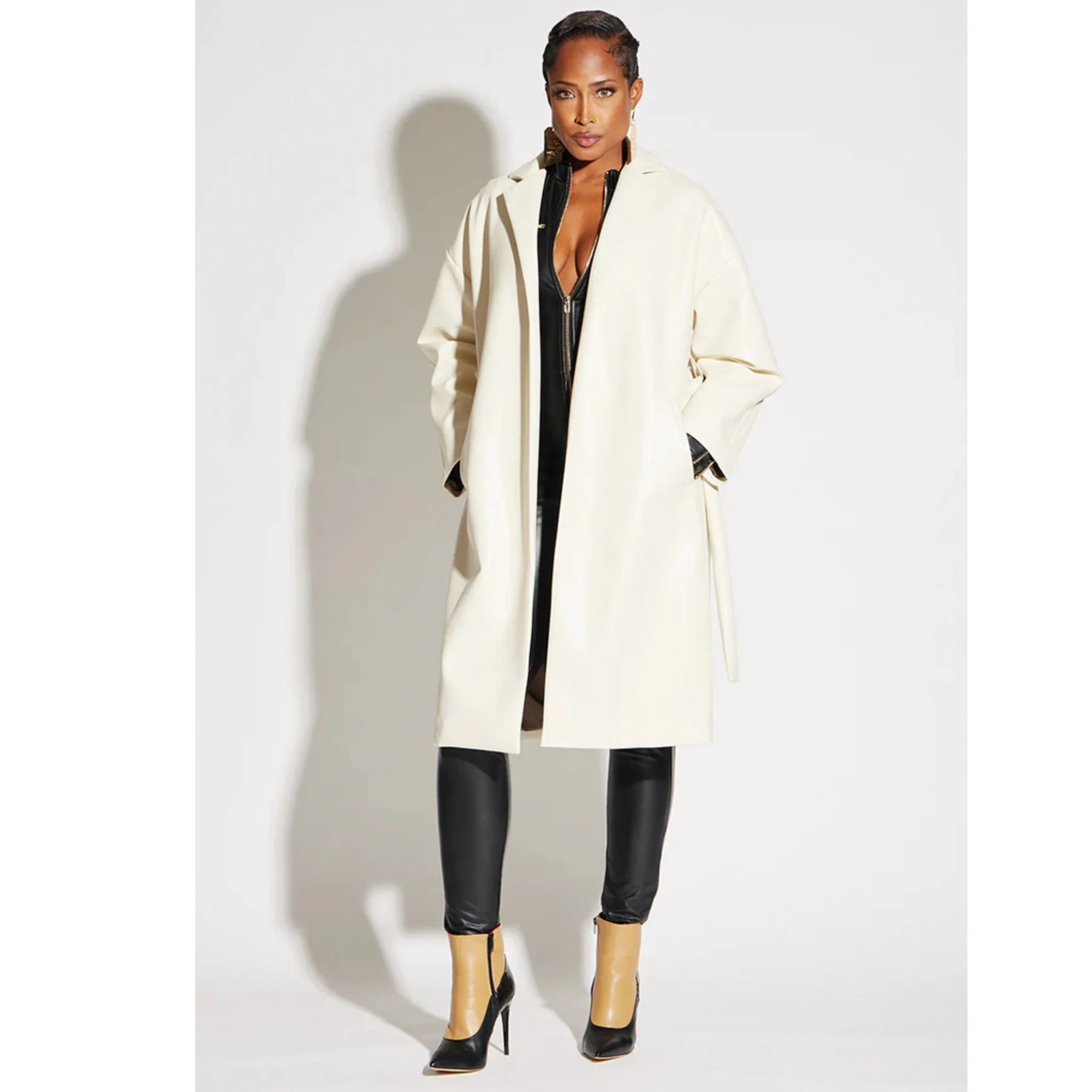 Vegan Leather Coat - Image 2
