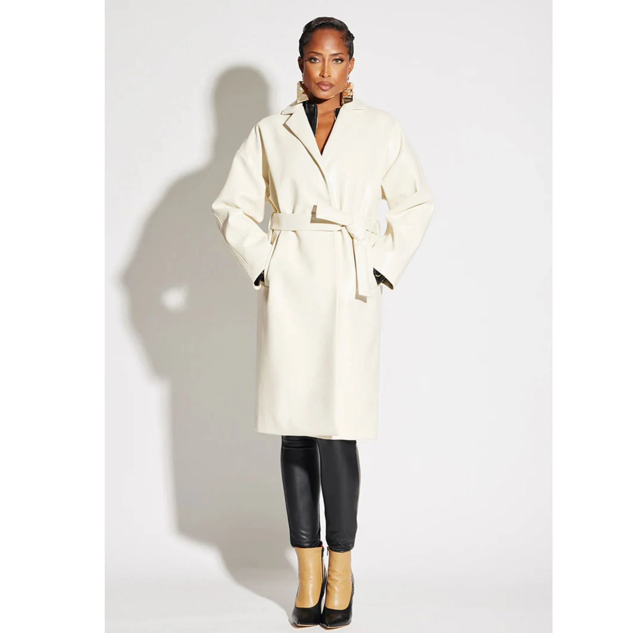 Vegan Leather Coat - Image 3
