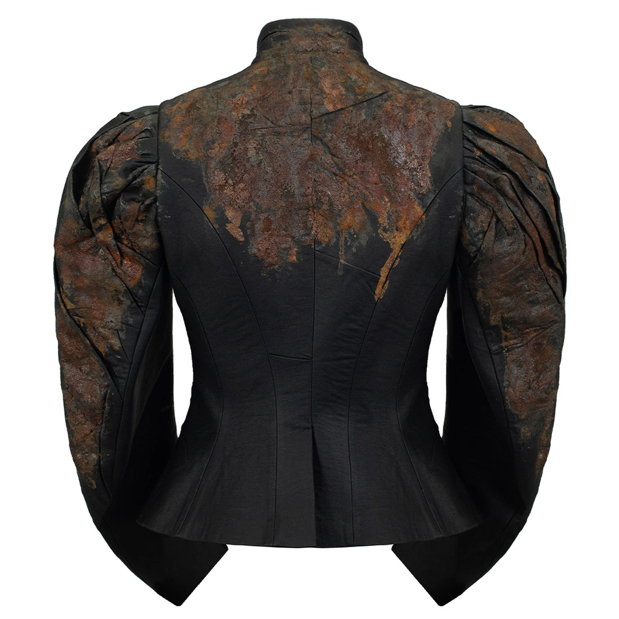 Couture Rusty Wrinkled Faux Leather Blazer - Image 8
