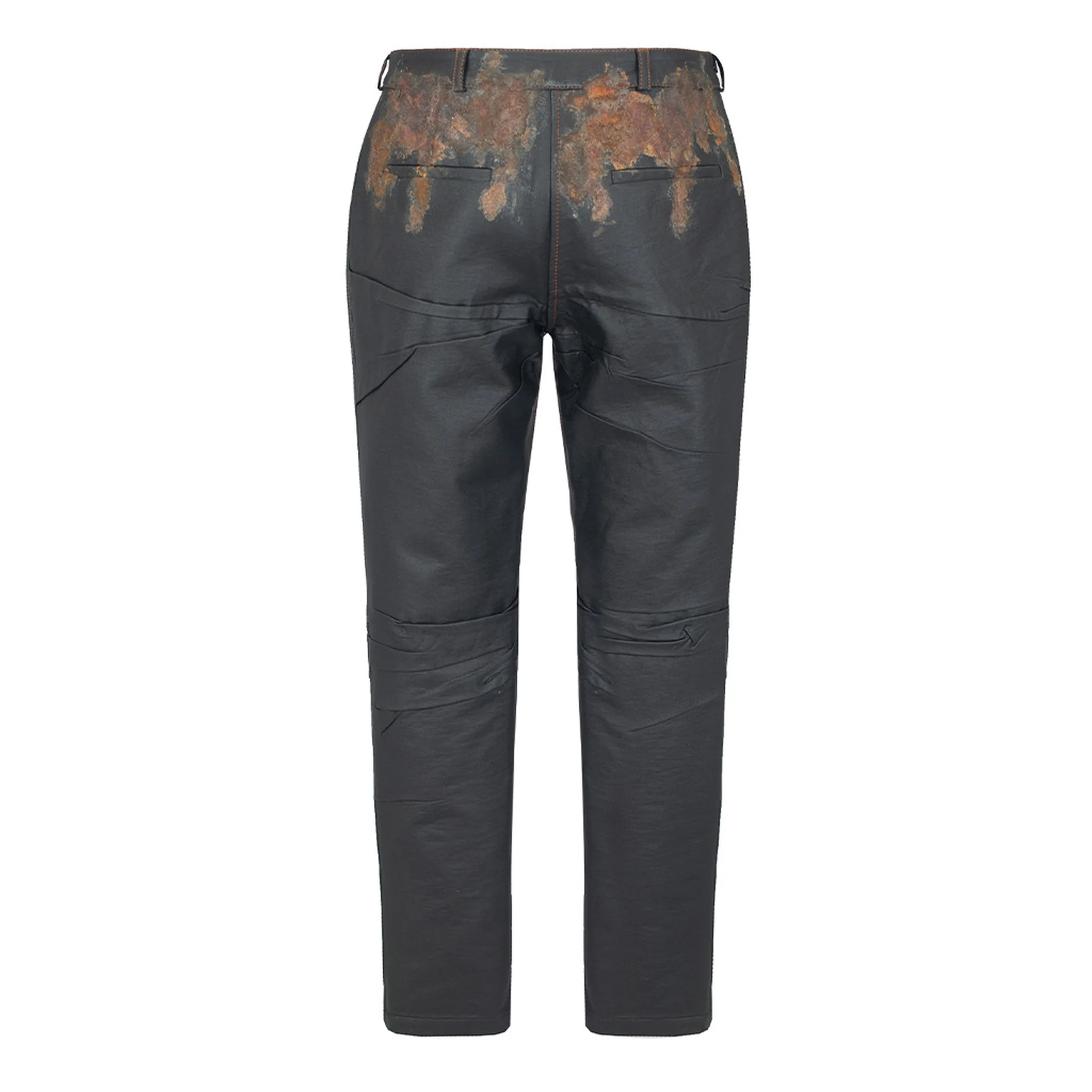 Couture Rusty Wrinkled Faux Leather Trousers - Image 4