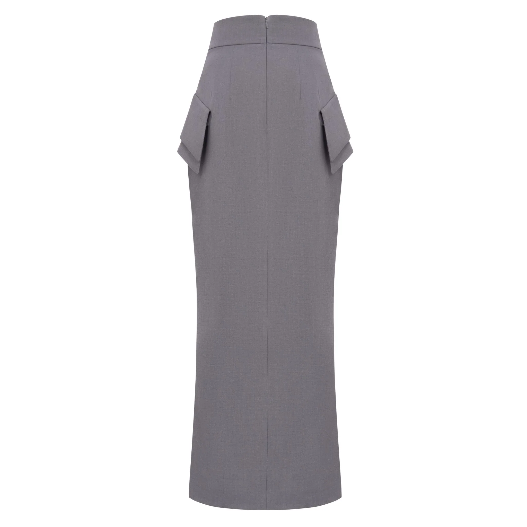 EXECUTIVE Maxi Skirt | Gray - Image 2