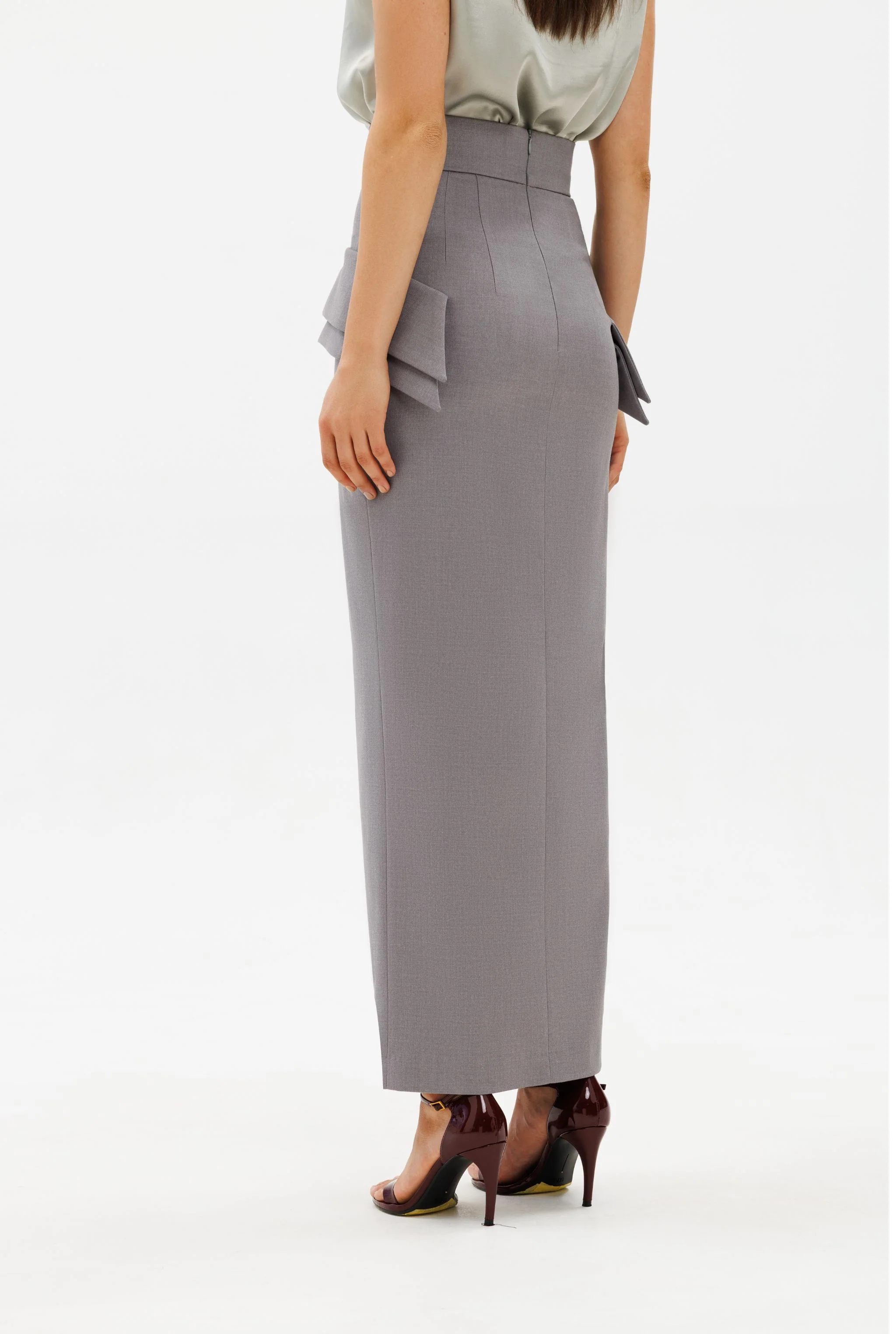 EXECUTIVE Maxi Skirt | Gray - Image 5
