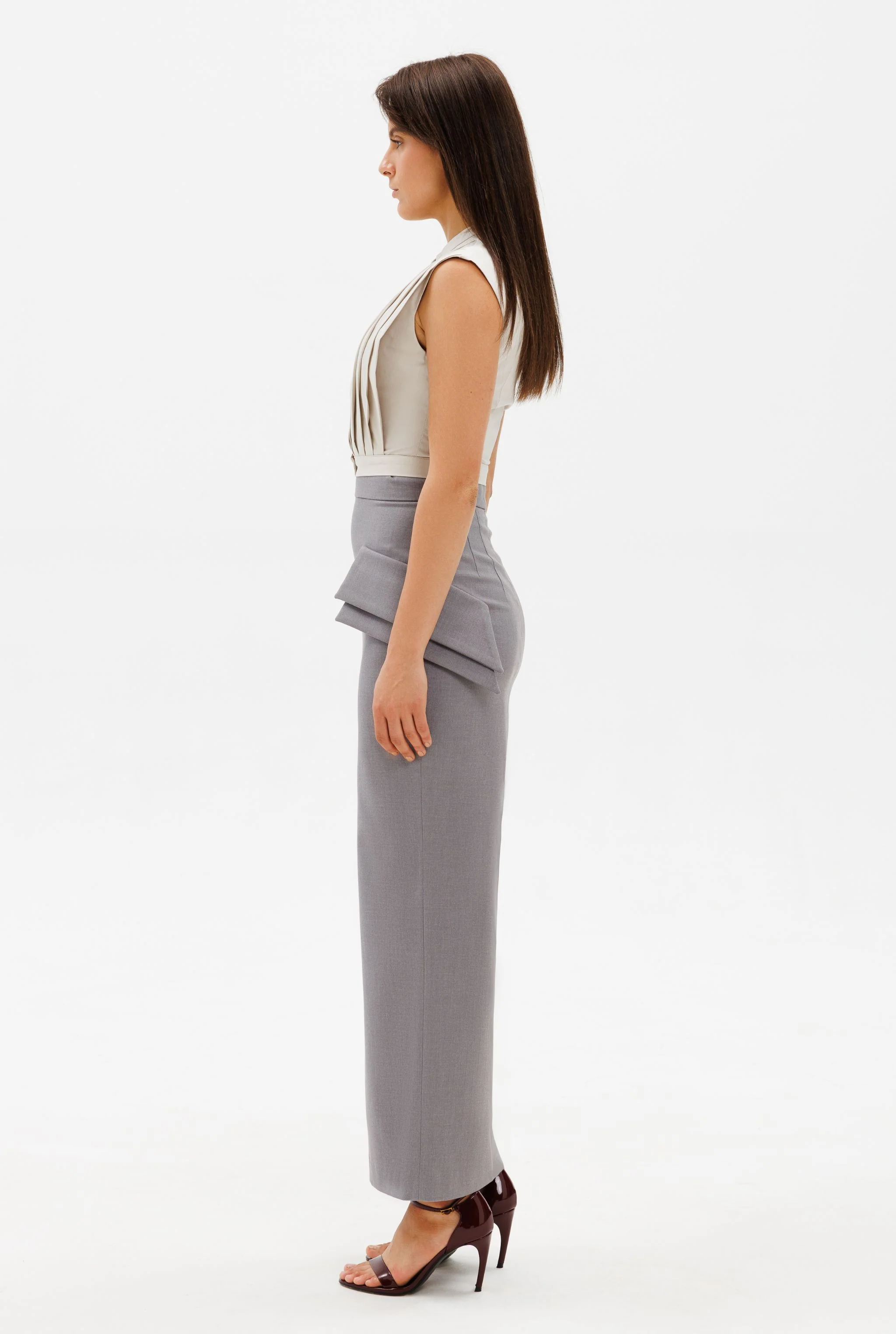 EXECUTIVE Maxi Skirt | Gray - Image 7