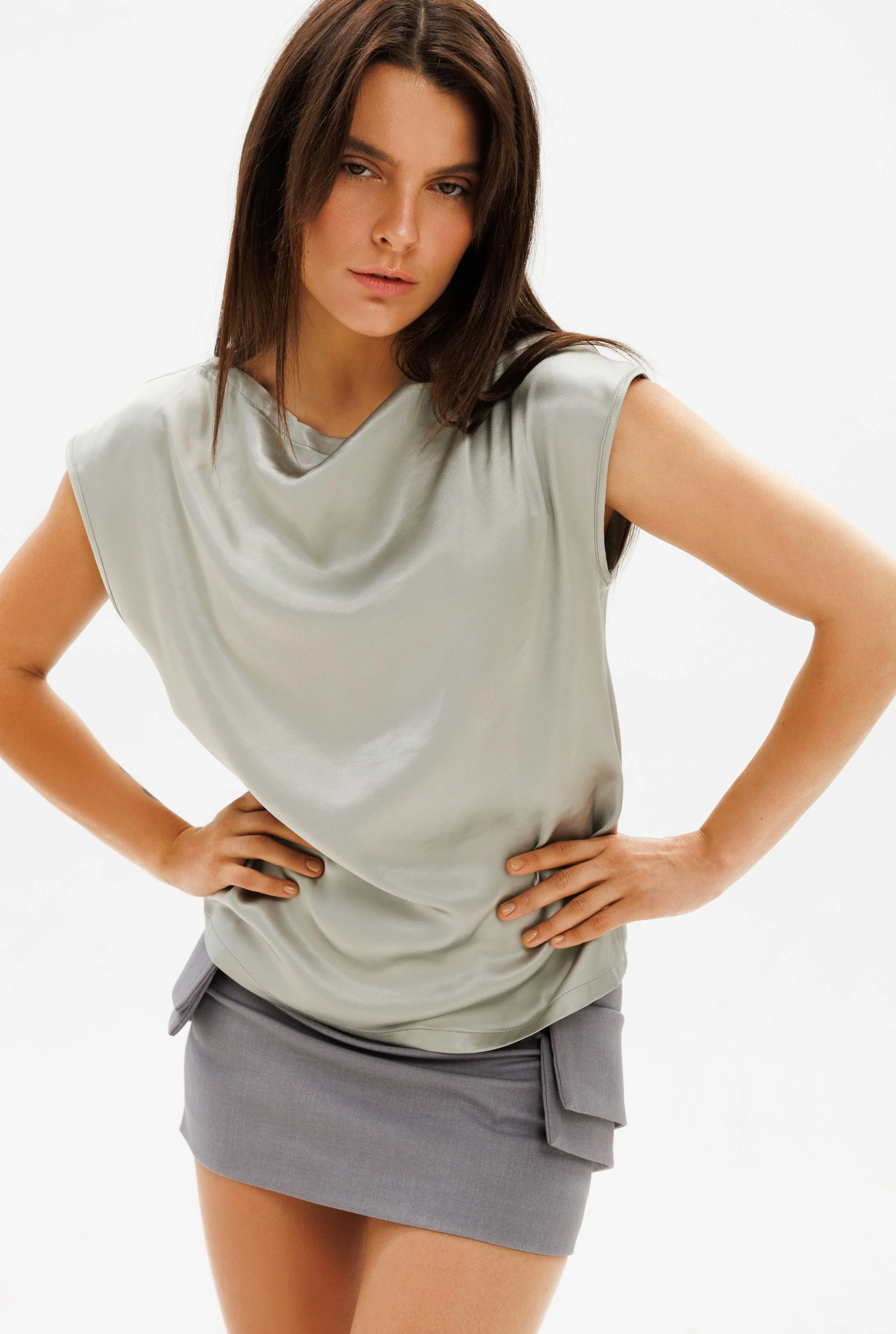 NO DRAMA Skort | Gray - Image 5