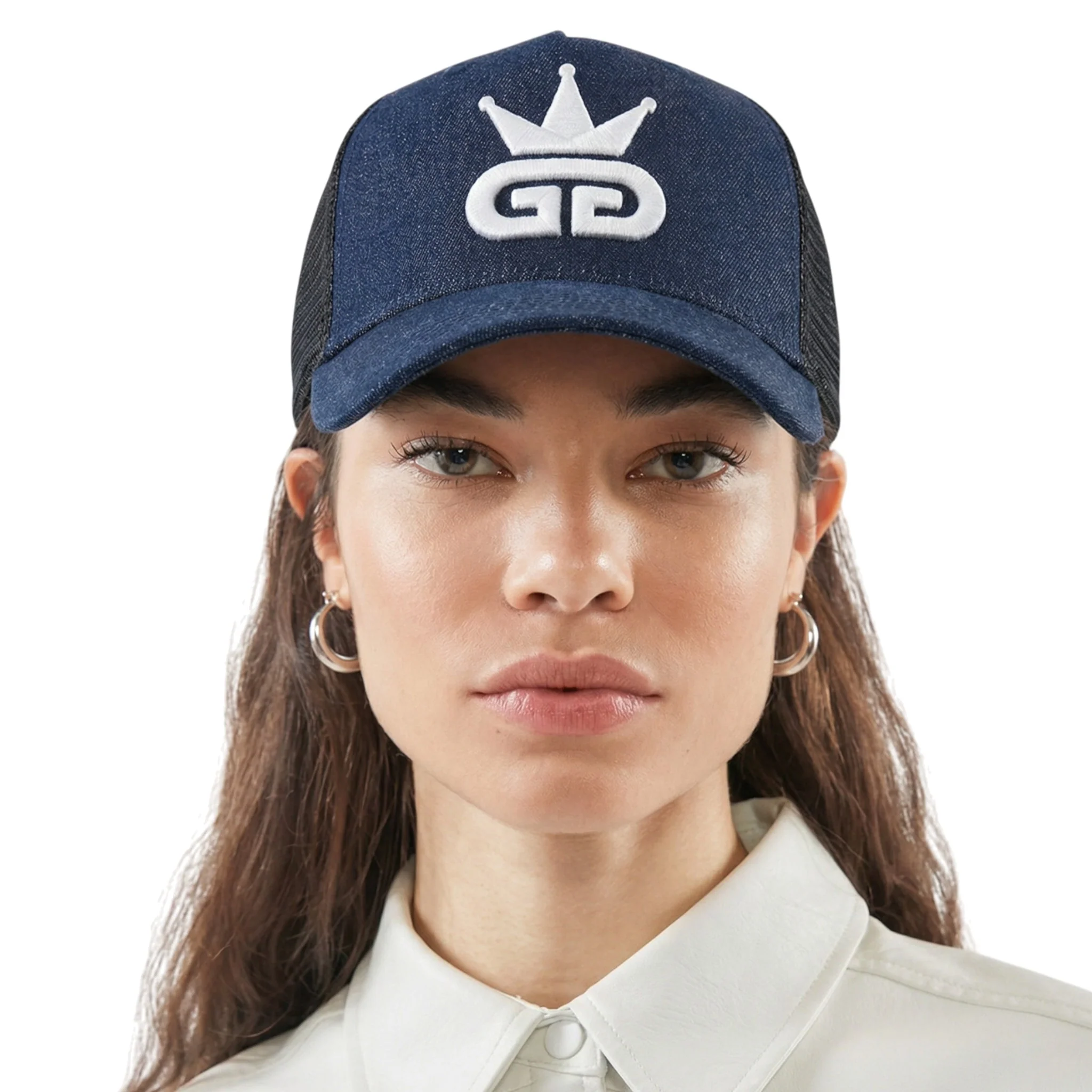 Dark Denim Mesh Hat - Image 2