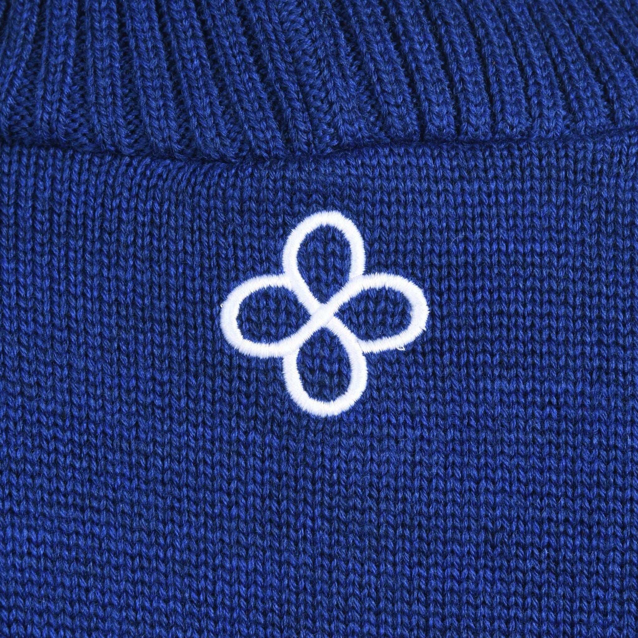 Cobalt Blue Merino Wool Turtleneck Poncho - Image 4