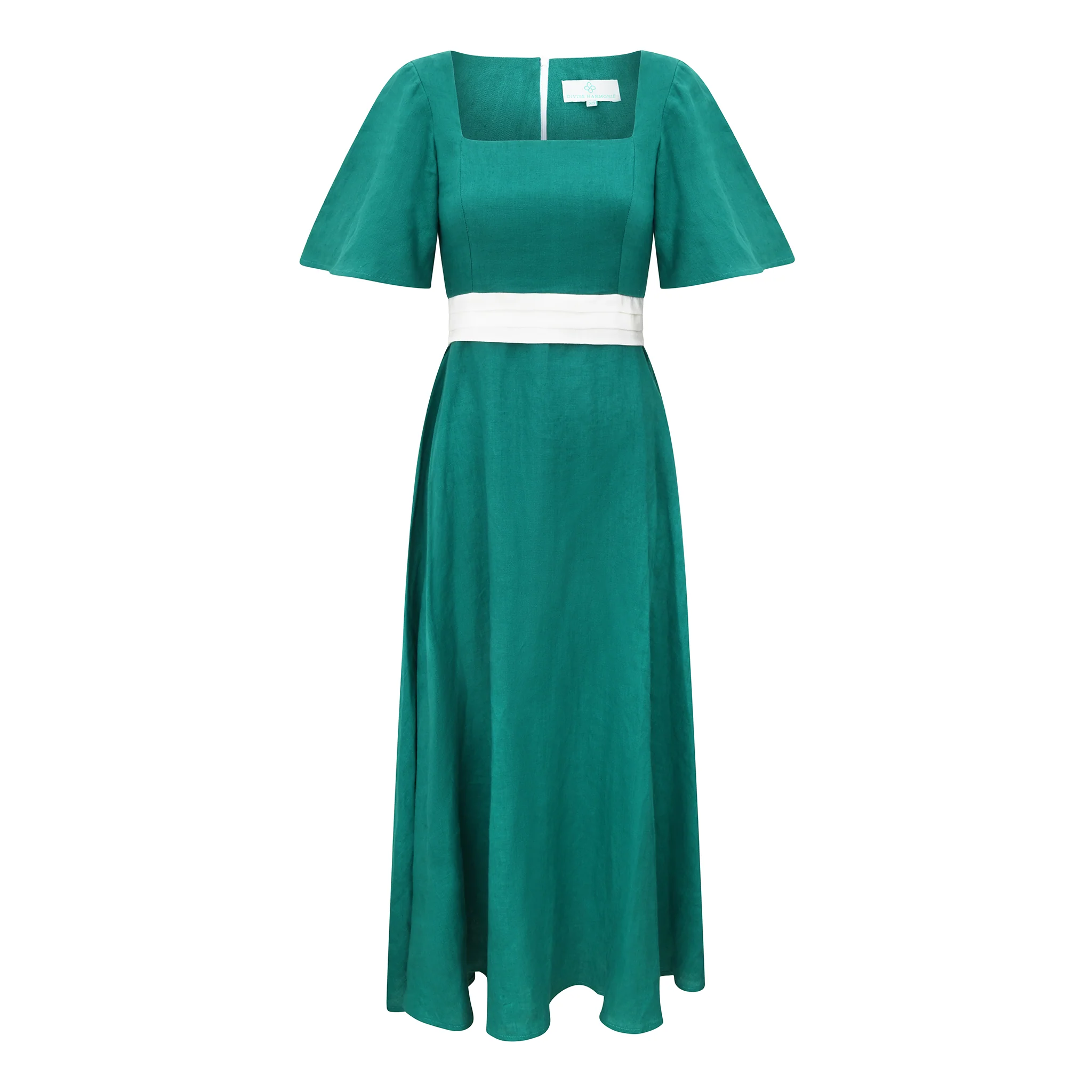 Emerald Earth Linen Maxi Dress