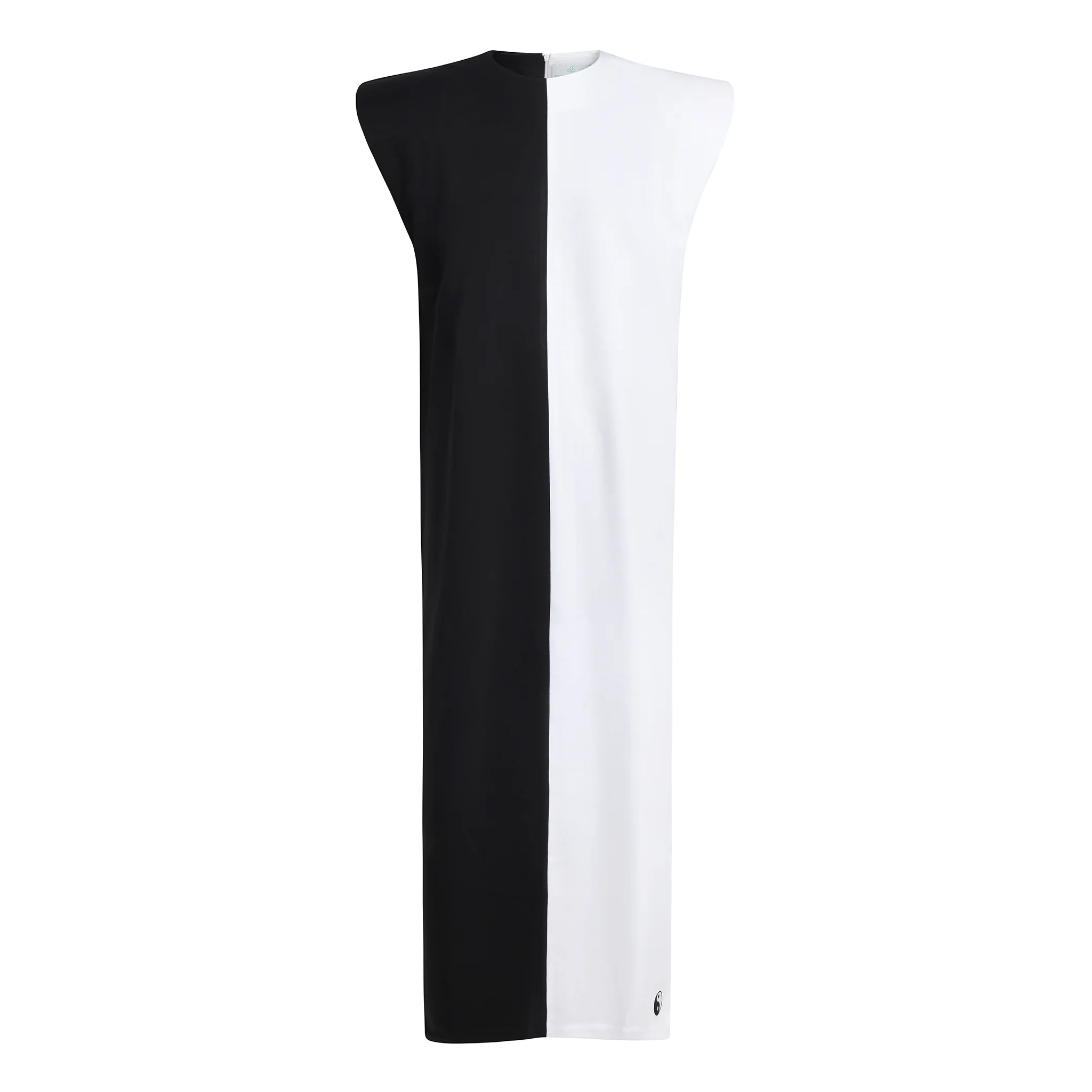 Yin & Yang Sleeveless Two-Tone Dress