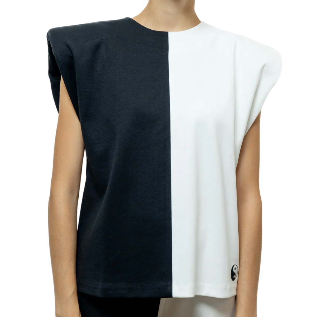 Yin & Yang Two-Tone Sleeveless Top - Image 3