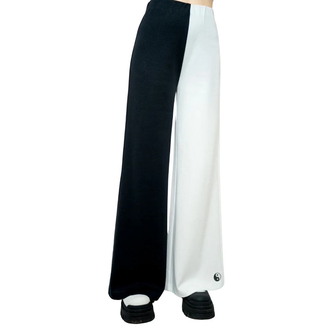 Yin & Yang Two-Tone Wide-Leg Pants - Image 2