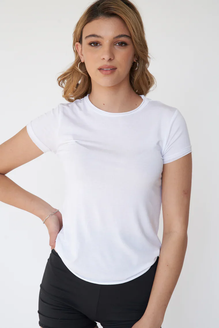 Croft Raw Edge Tee | White - Image 3