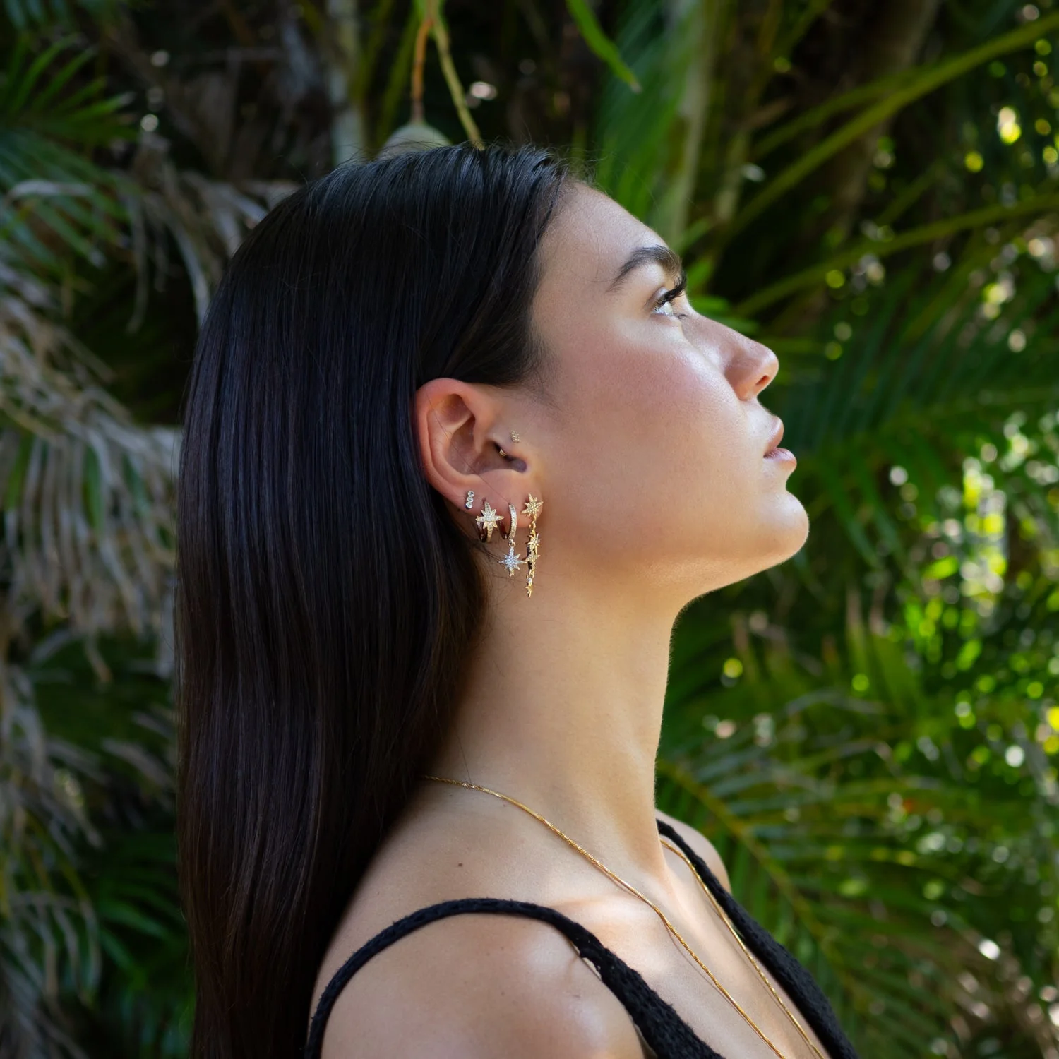 Celestial Trinity Gold & Diamond Earring Set - Image 6