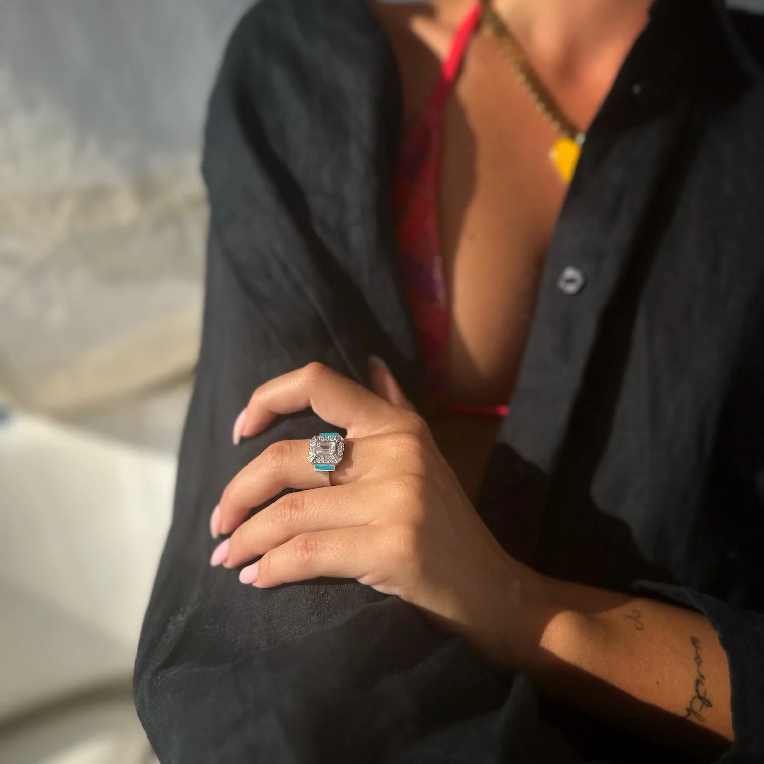 Diamond & Turquoise Ring - Image 4