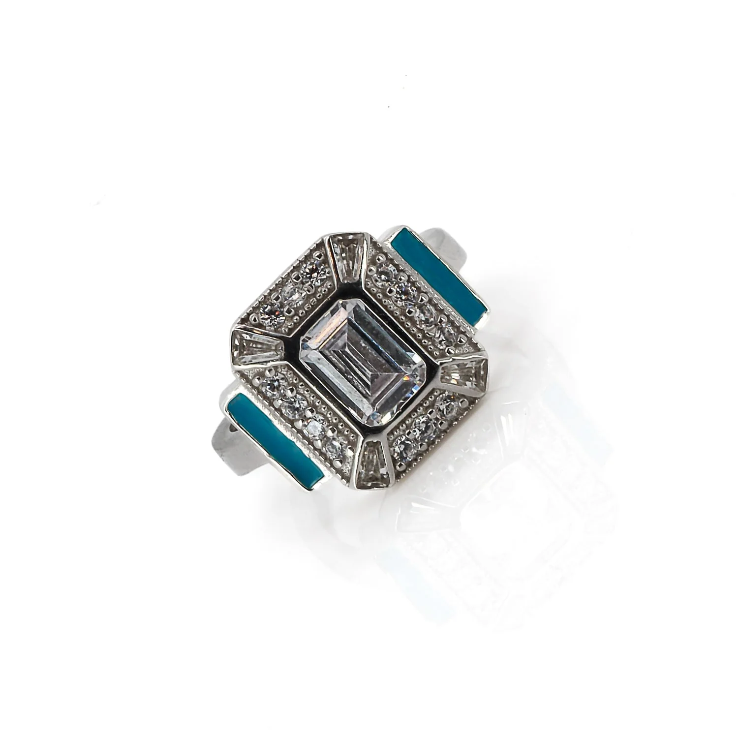 Diamond & Turquoise Ring - Image 8