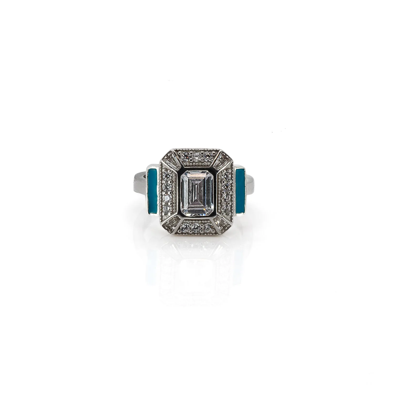 Diamond & Turquoise Ring - Image 9