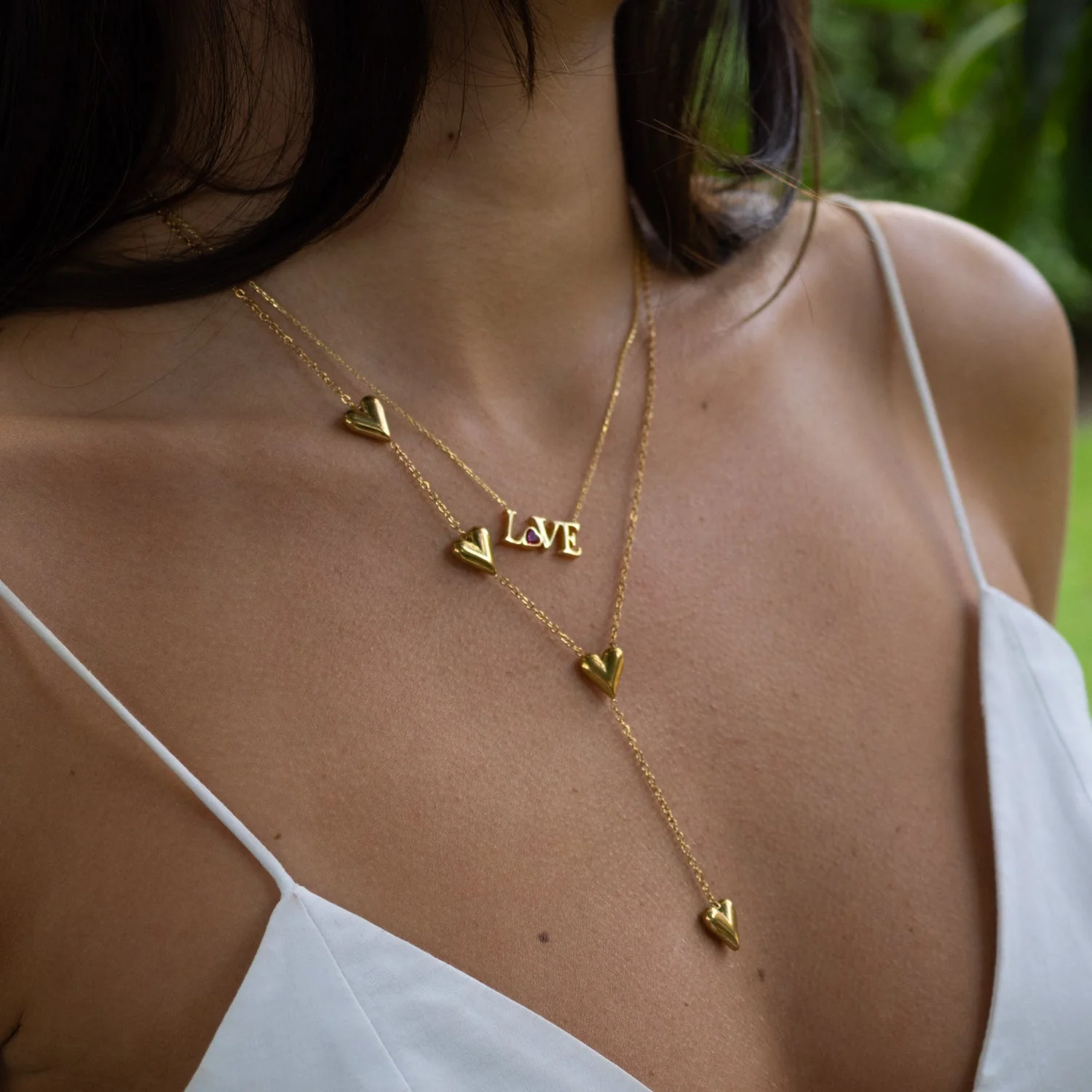 Golden Heart Y Necklace - Image 2