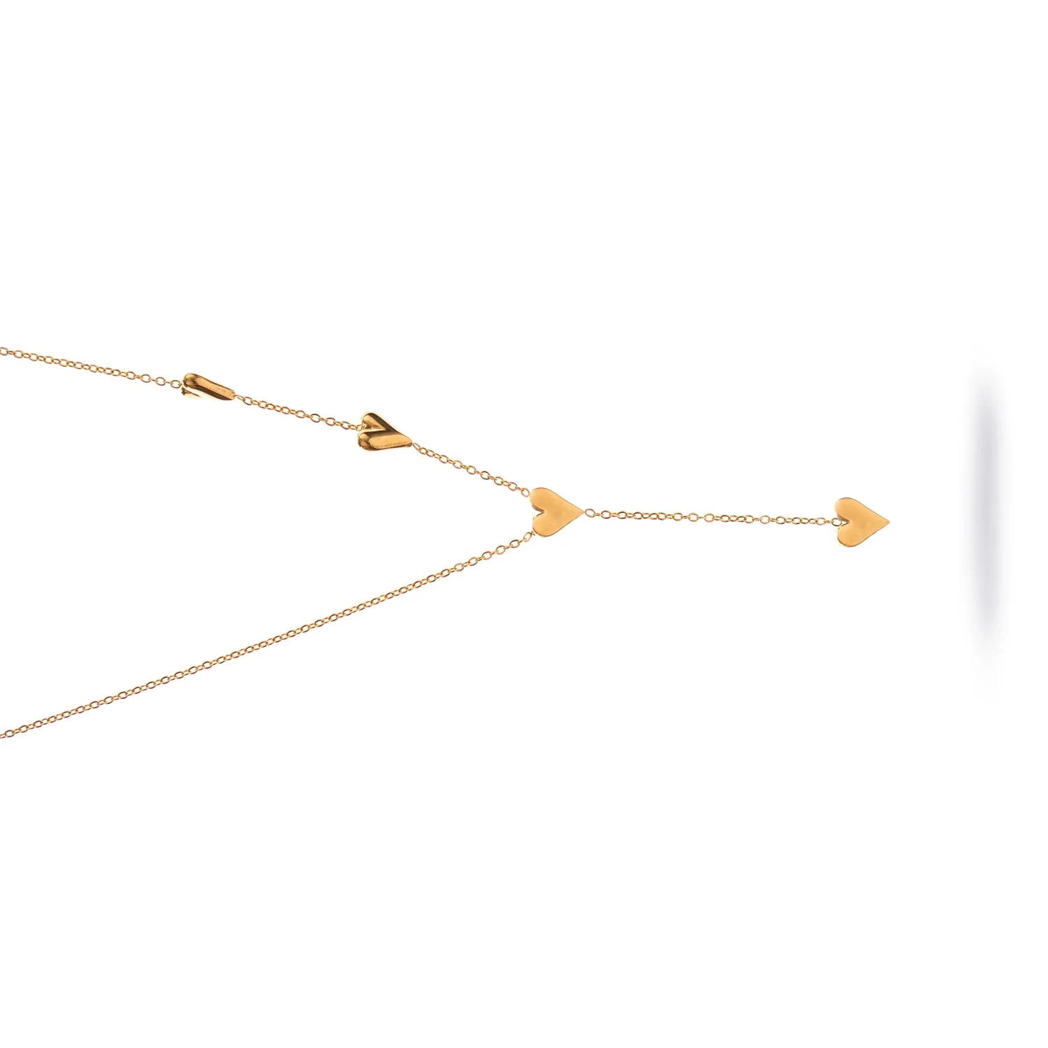 Golden Heart Y Necklace - Image 3