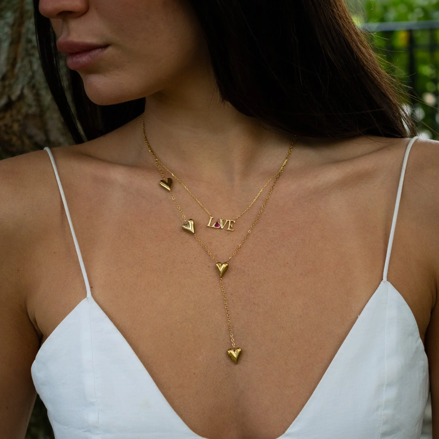 Golden Heart Y Necklace - Image 6