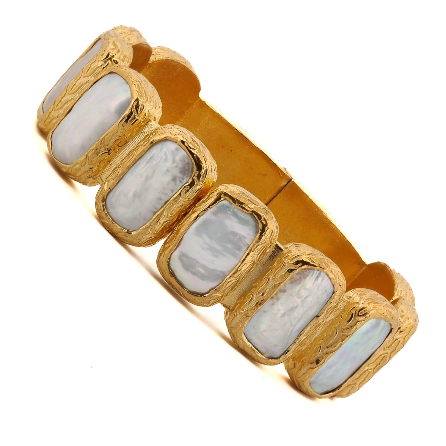 Golden Pearl Bangle Bracelet - Image 3