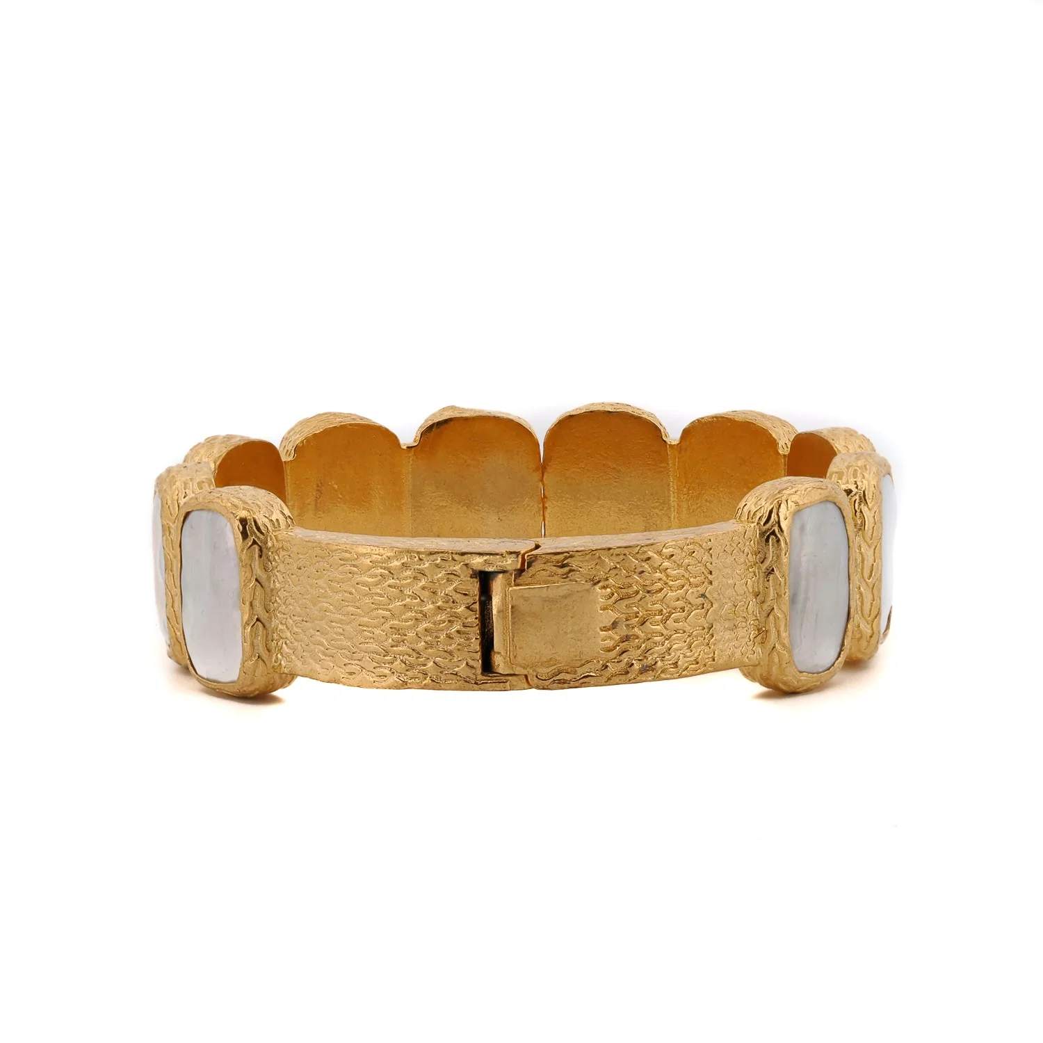 Golden Pearl Bangle Bracelet - Image 5