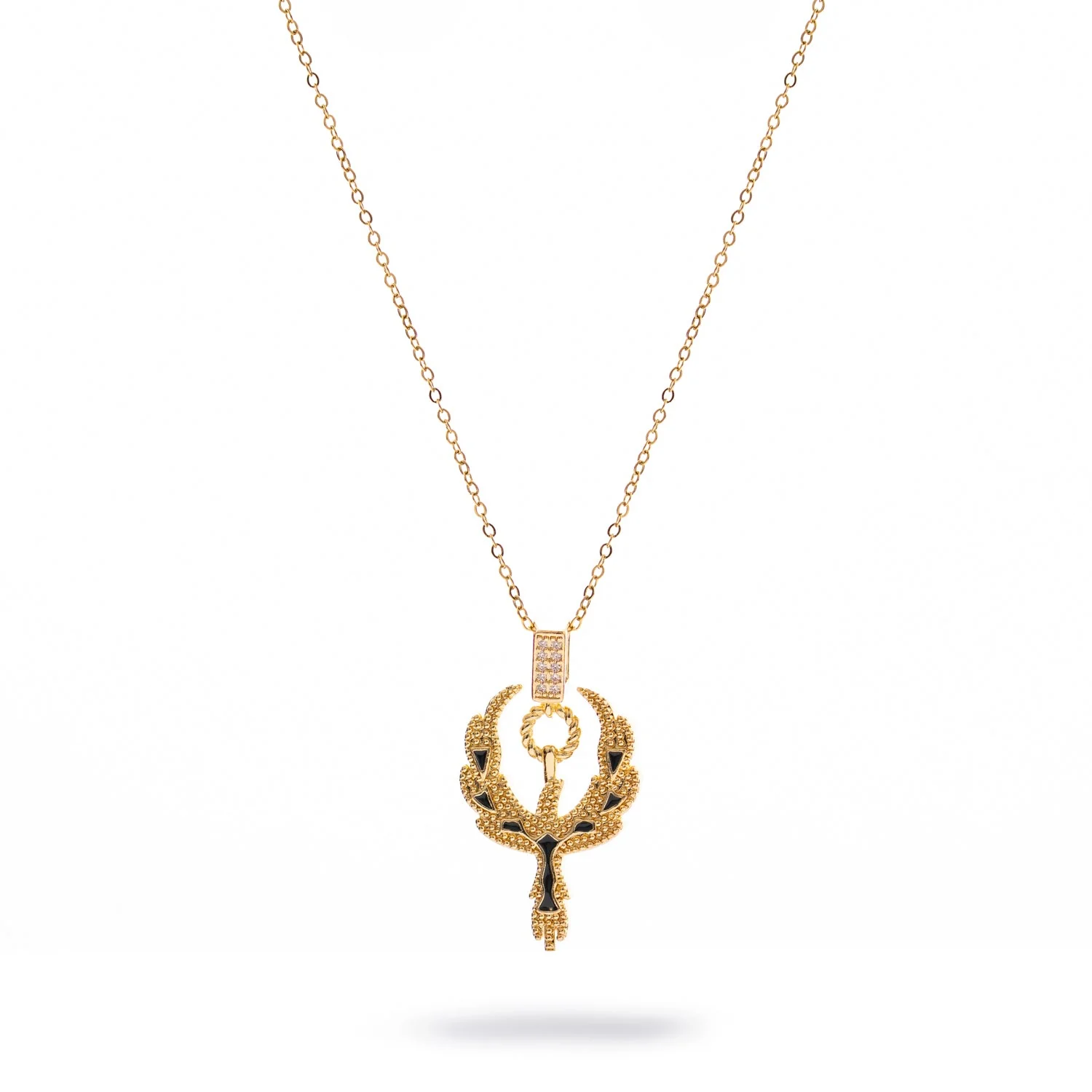 Golden Phoenix Rising Guardian Necklace