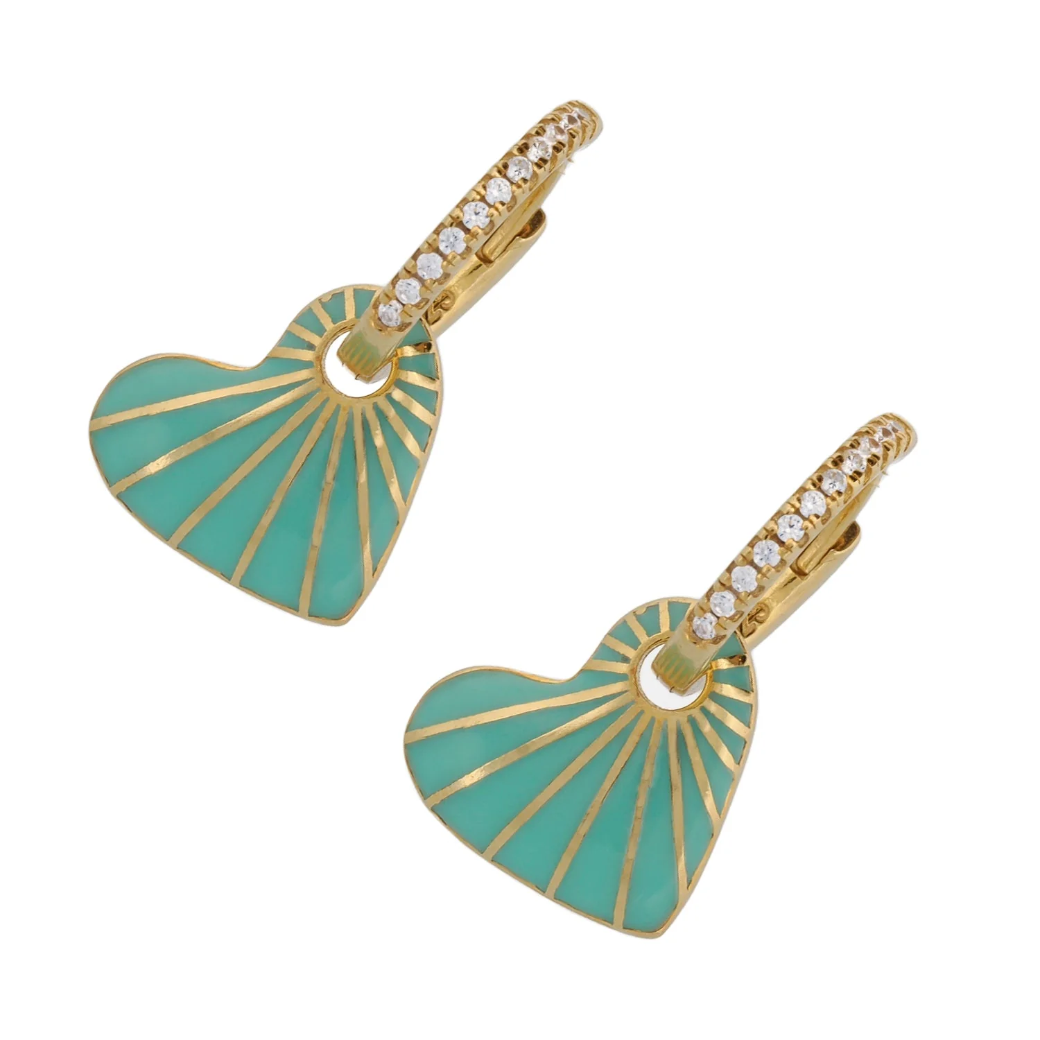 Green Heart Earrings - Image 3