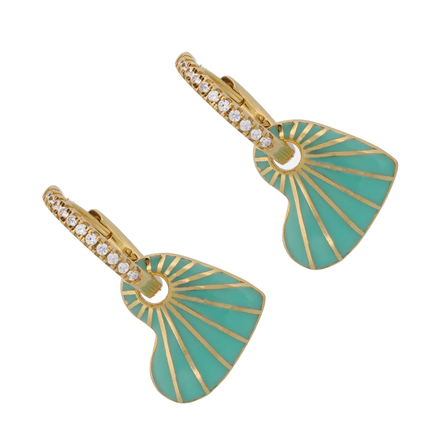 Green Heart Earrings - Image 5