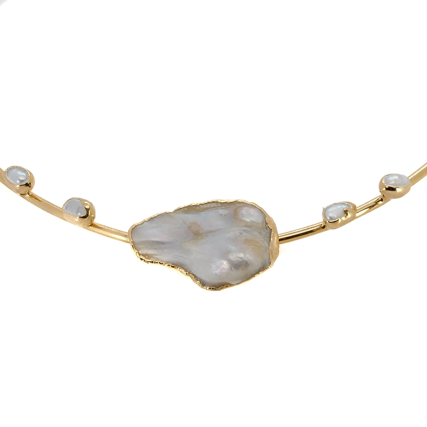 Pearl & Gold Choker Necklace - Image 5