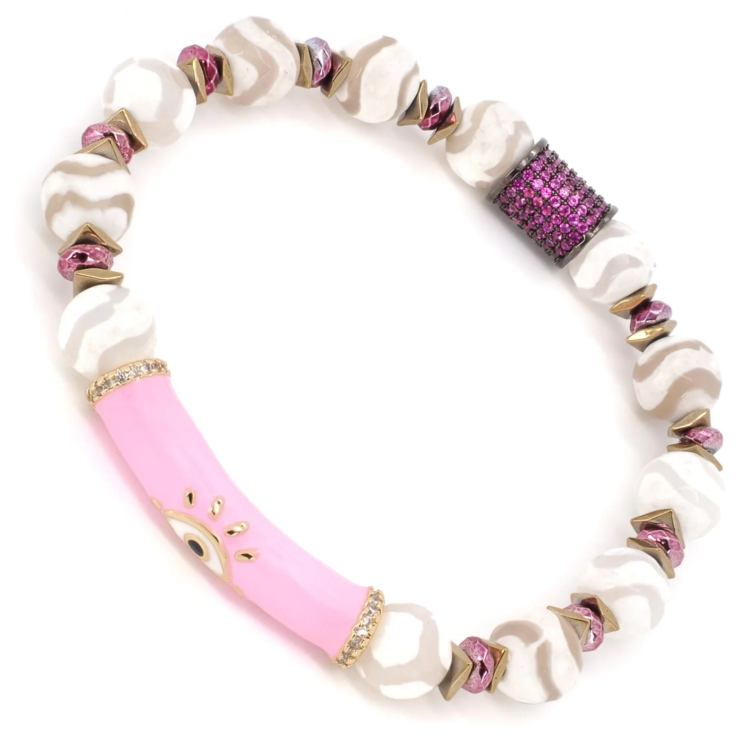 Pink Evil Eye Bracelet - Image 3