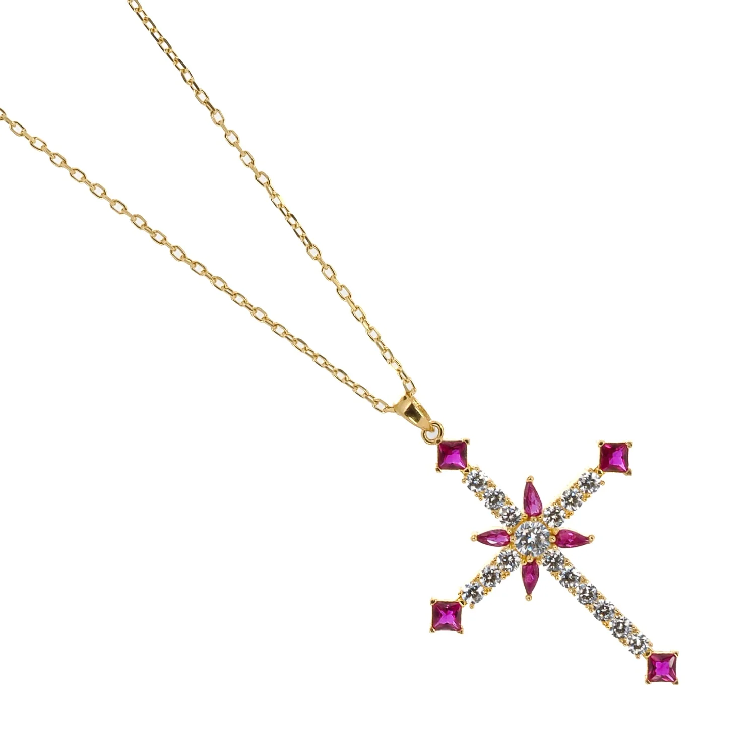 Ruby Cross Necklace - Image 7