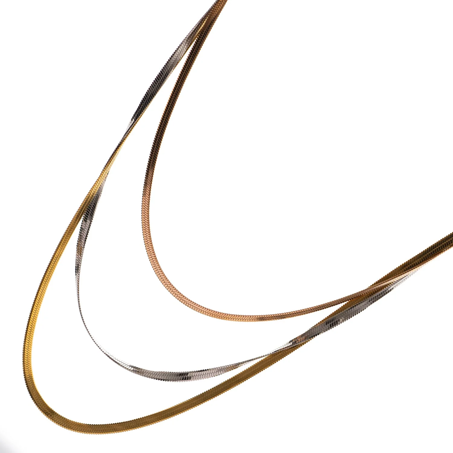 Trio Glow Layered Italian Chain Necklace - Image 5