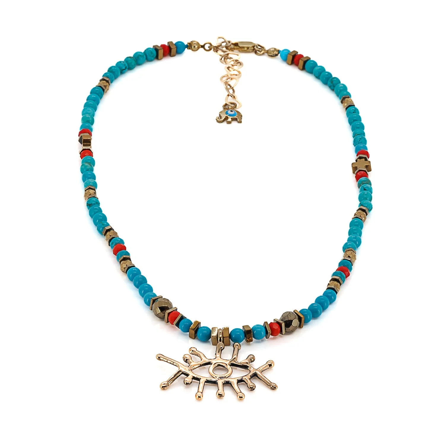 Turquoise Evil Eye Necklace - Image 3
