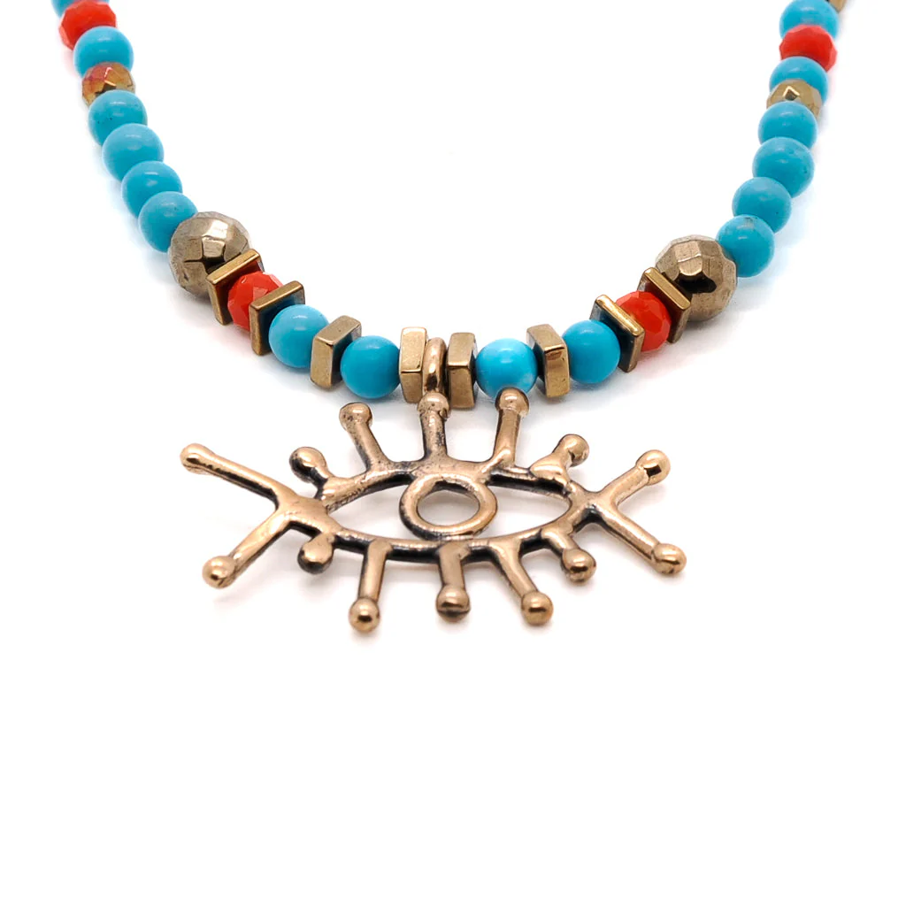 Turquoise Evil Eye Necklace - Image 5