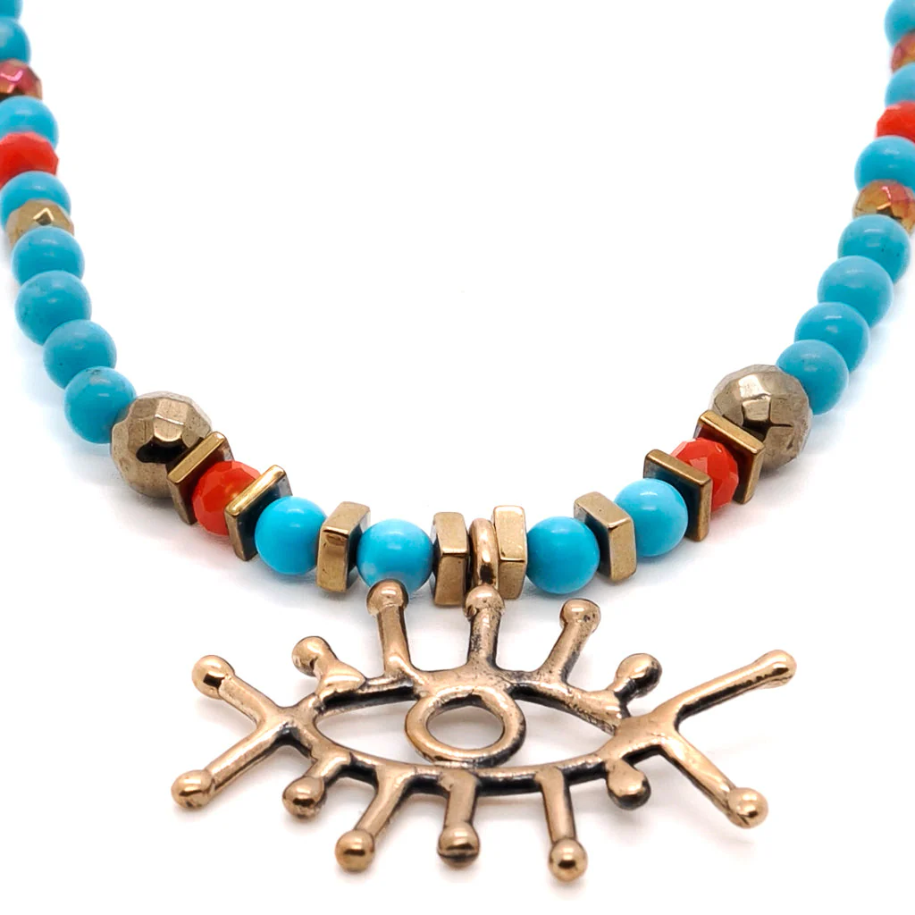 Turquoise Evil Eye Necklace - Image 7