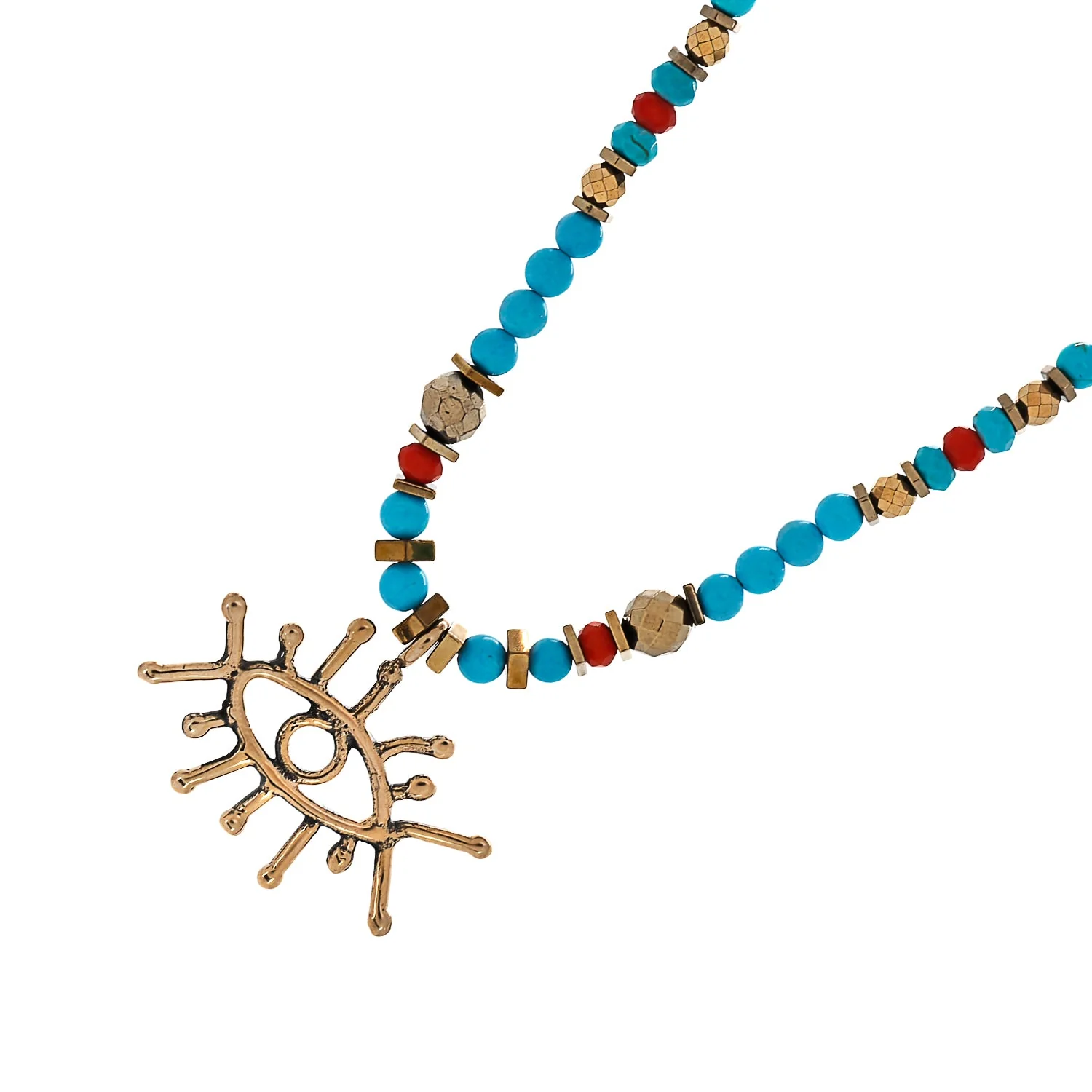 Turquoise Evil Eye Necklace - Image 9