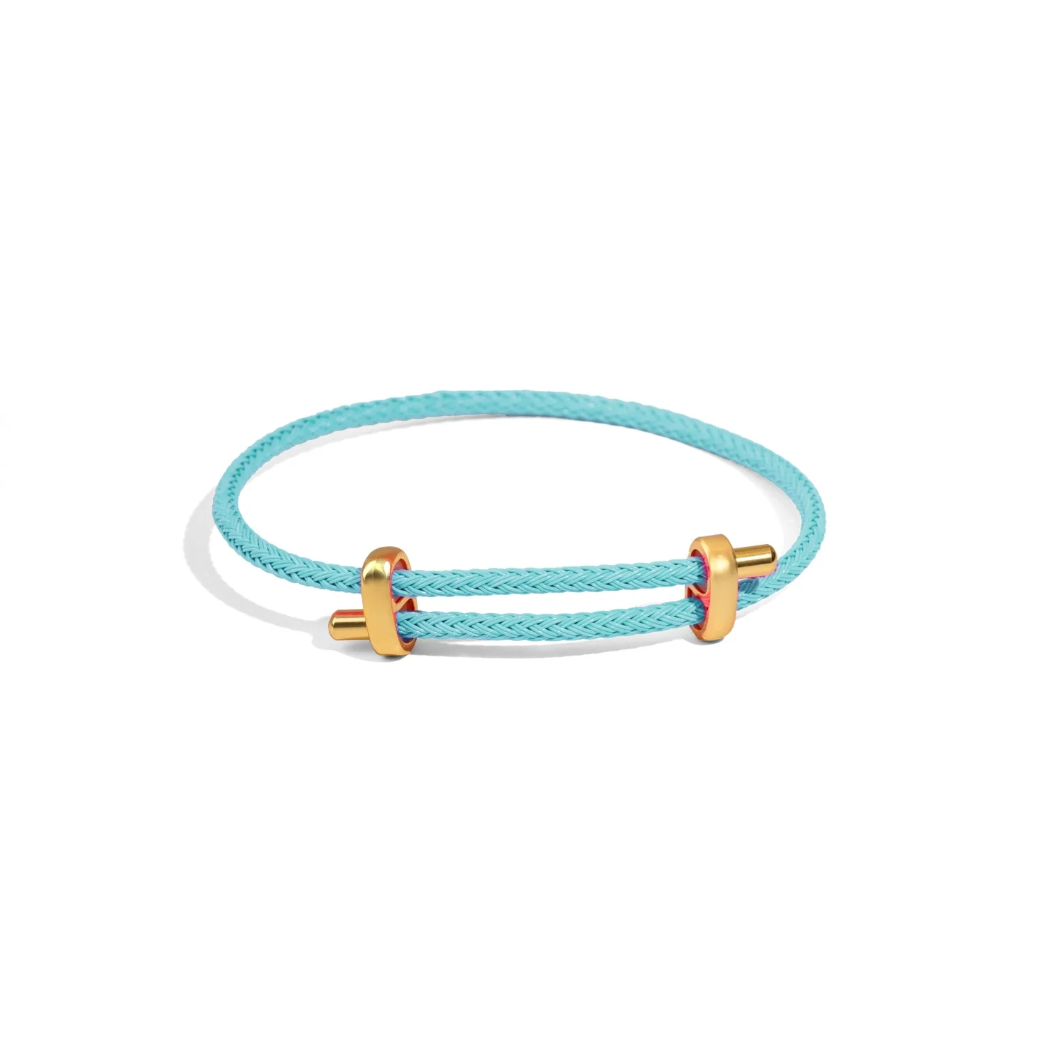 Turquoise Glow Adjustable Gold Rope Bracelet - Image 7