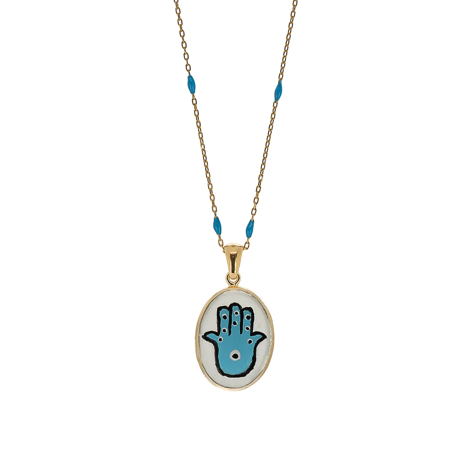 Turquoise Hamsa Necklace