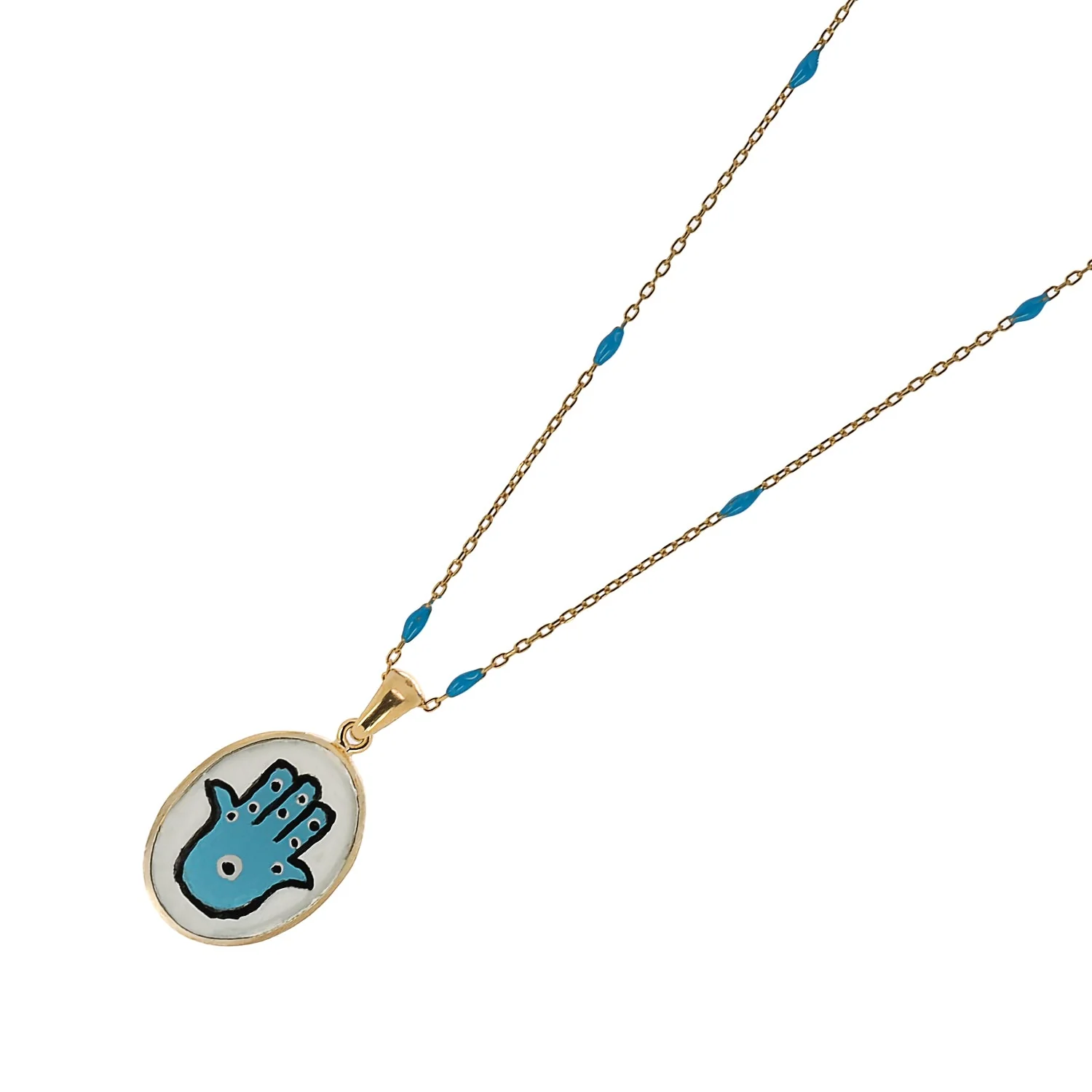 Turquoise Hamsa Necklace - Image 3