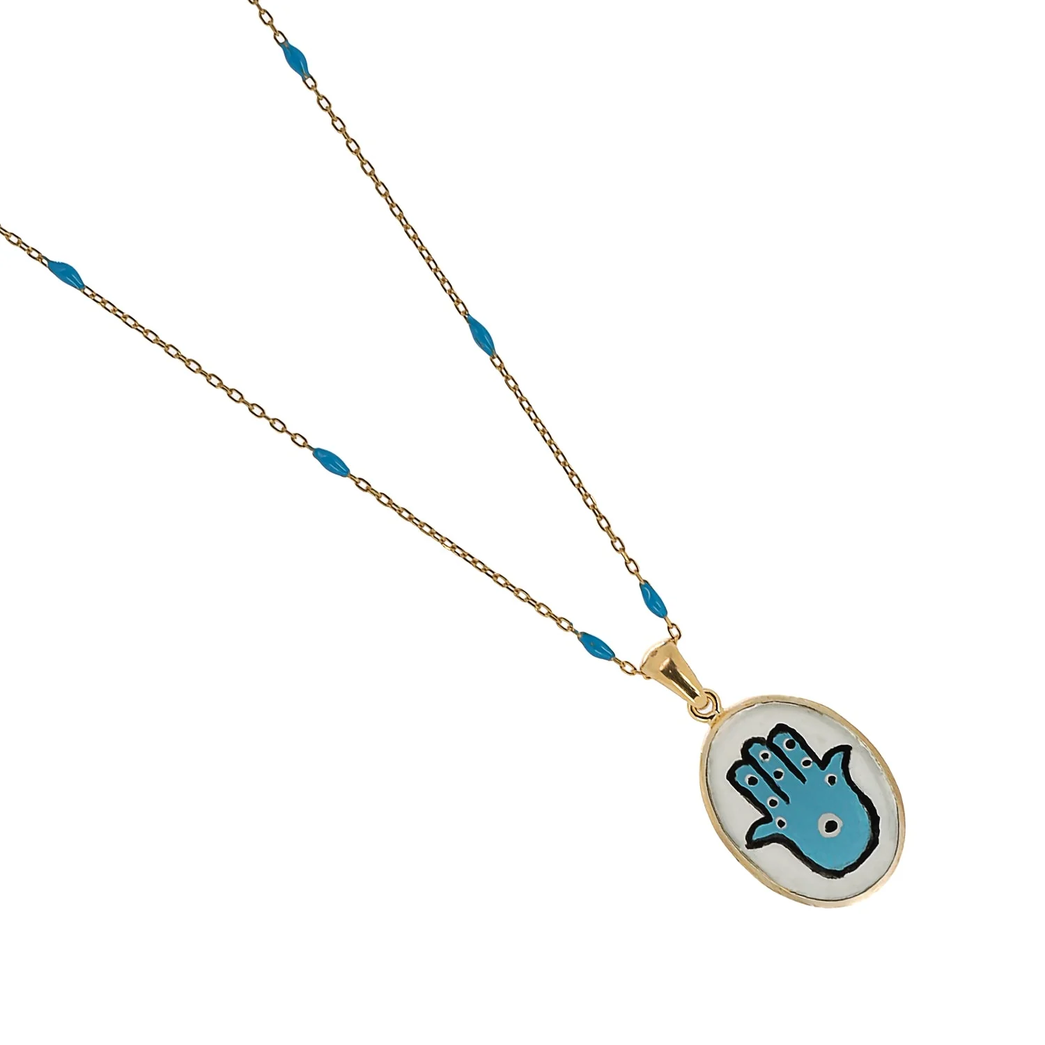 Turquoise Hamsa Necklace - Image 5