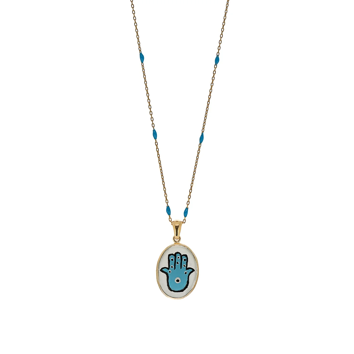 Turquoise Hamsa Necklace - Image 6