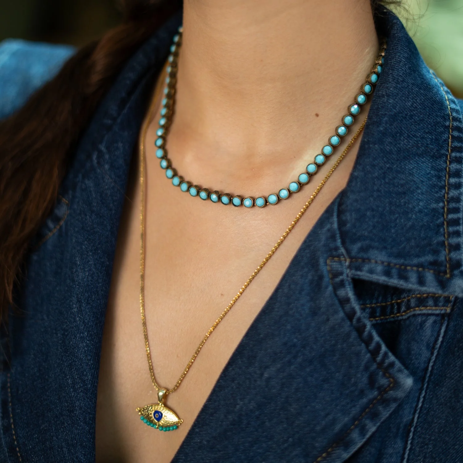 Turquoise Tennis Mystic Necklace - Image 4