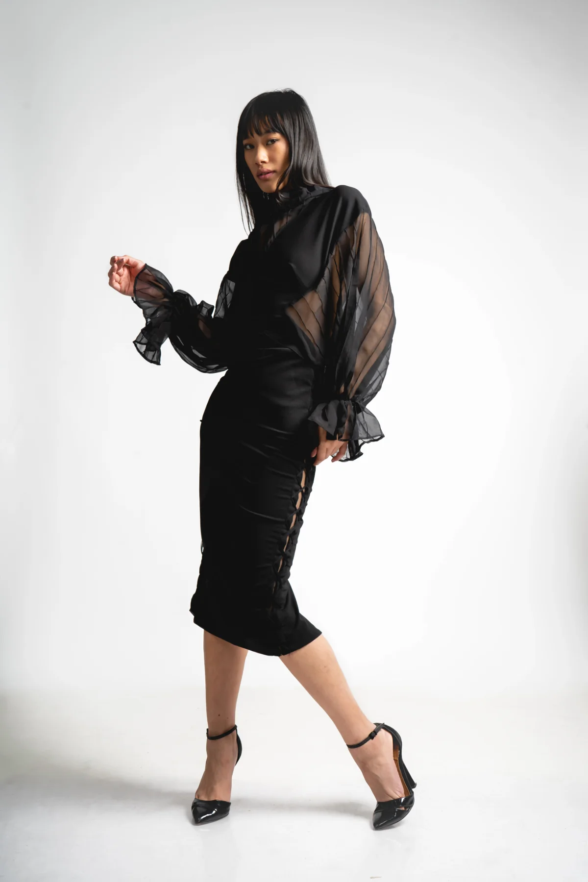 Black Midi Dress - Image 2