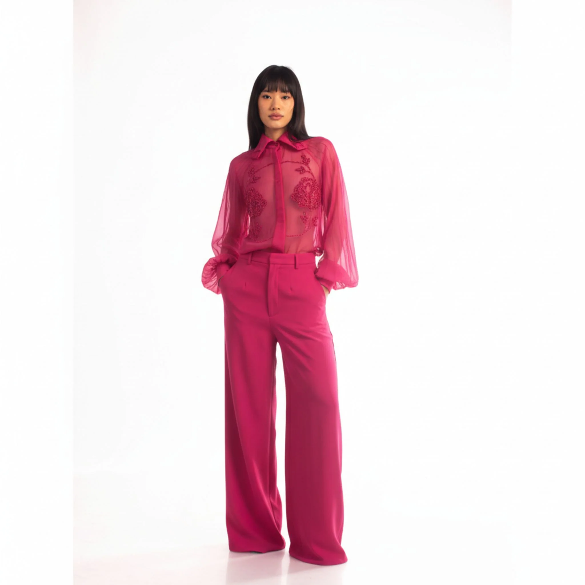 Flared Trousers | Pink - Image 2
