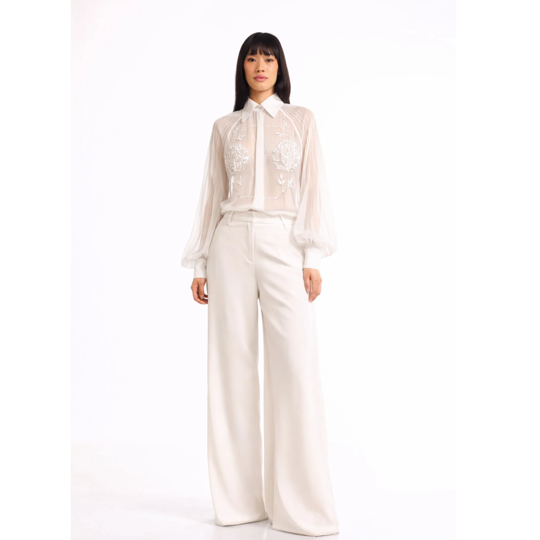 Flared Trousers | White - Image 2