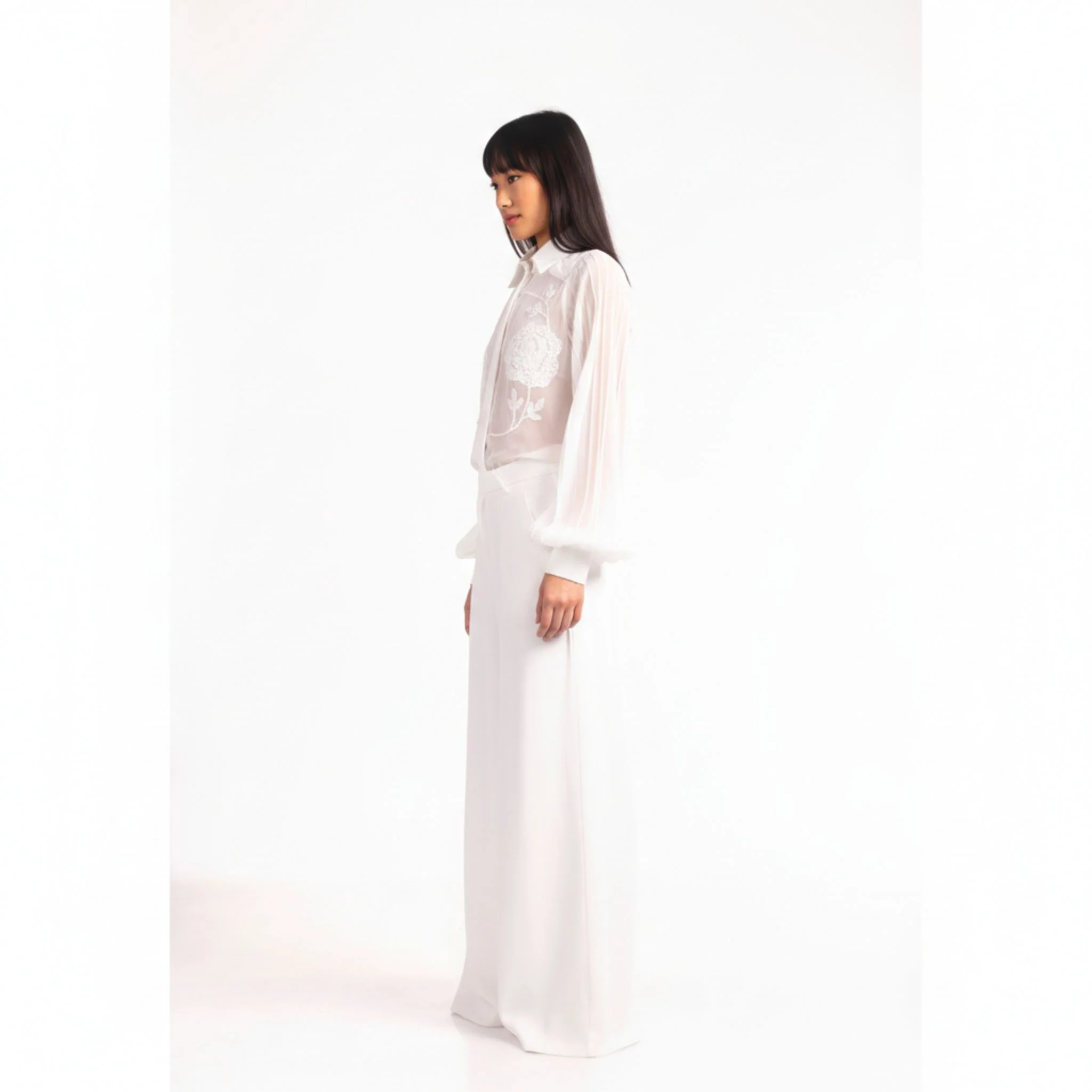 Flared Trousers | White - Image 3